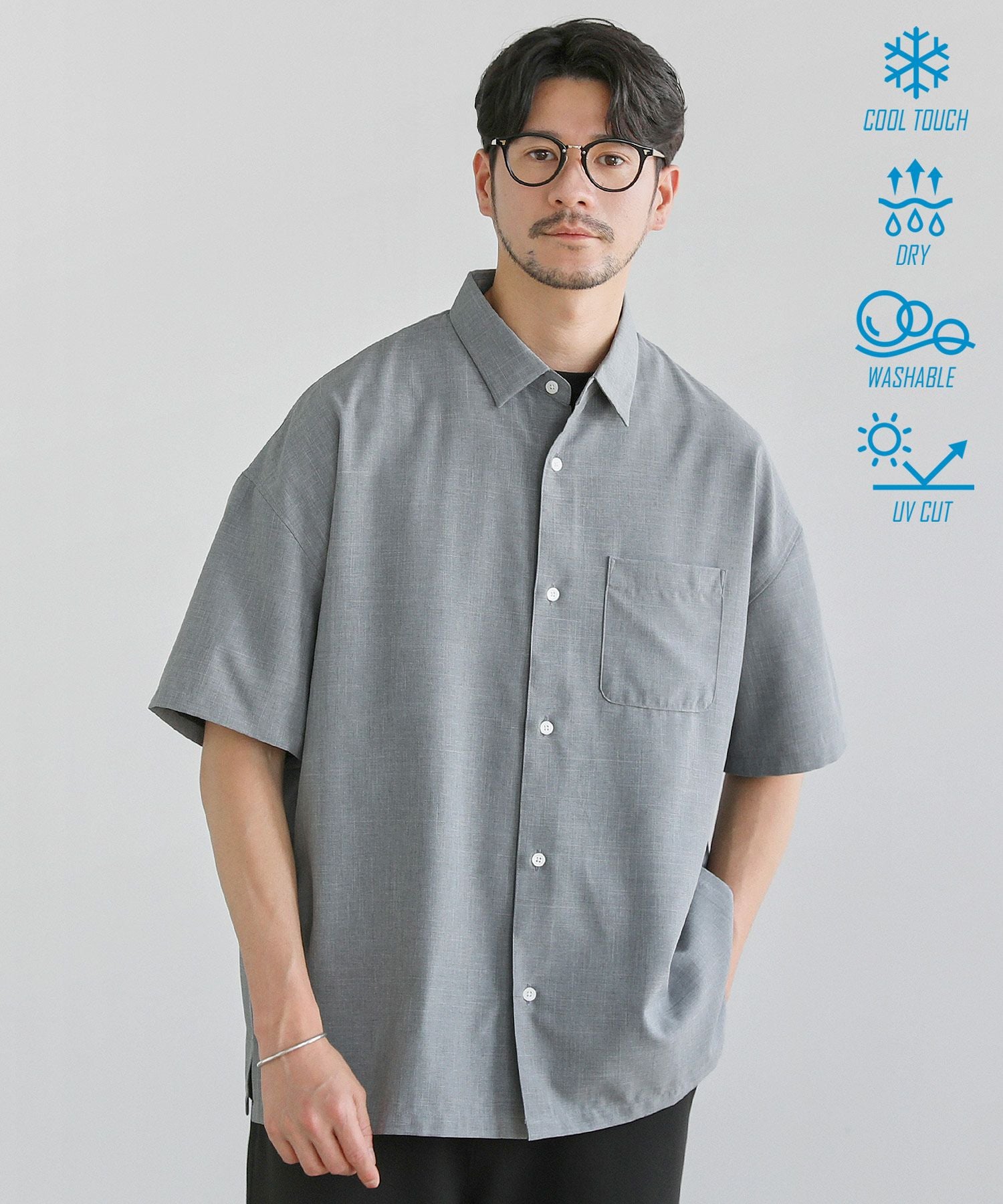 CORONA リネン混シャンブレー生地ＢＤシャツsize M 新品未使用品 日本製Naturemier(TM)接触冷感シャンブレーレギュラーカラーシャツ