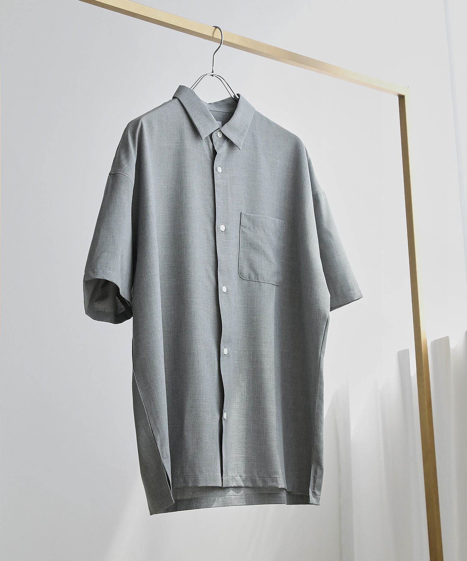 日本製Naturemier(TM)接触冷感シャンブレーレギュラーカラーシャツ