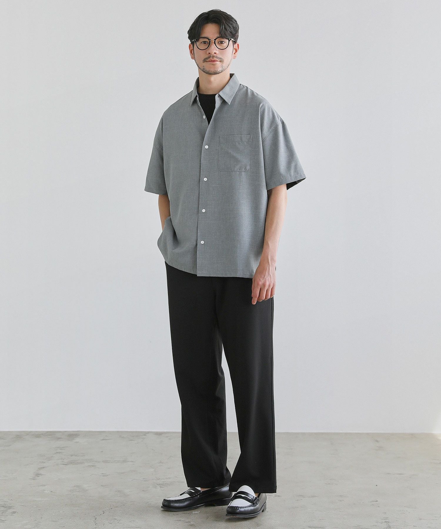 日本製Naturemier(TM)接触冷感シャンブレーレギュラーカラーシャツ