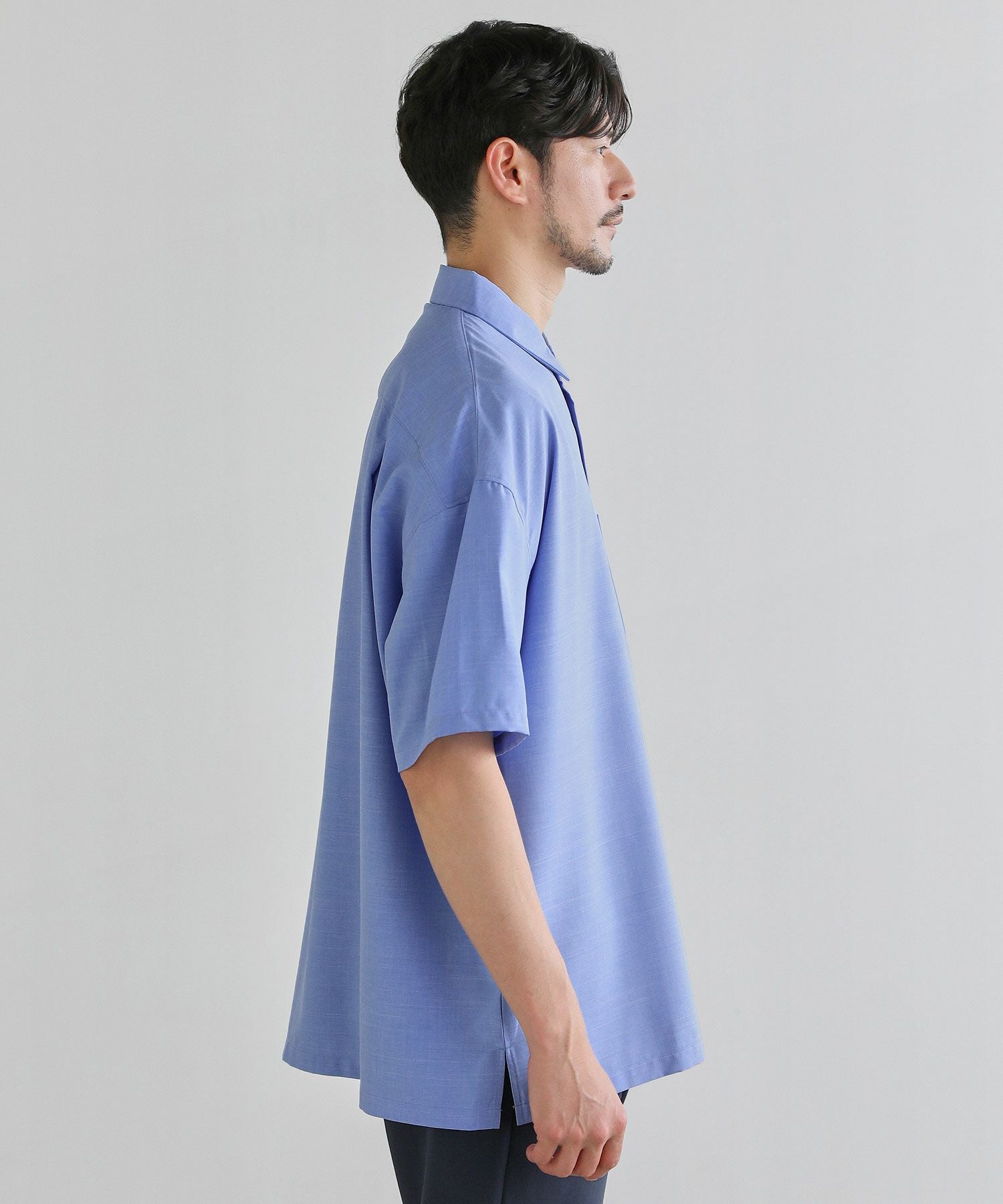 日本製Naturemier(TM)接触冷感シャンブレーレギュラーカラーシャツ