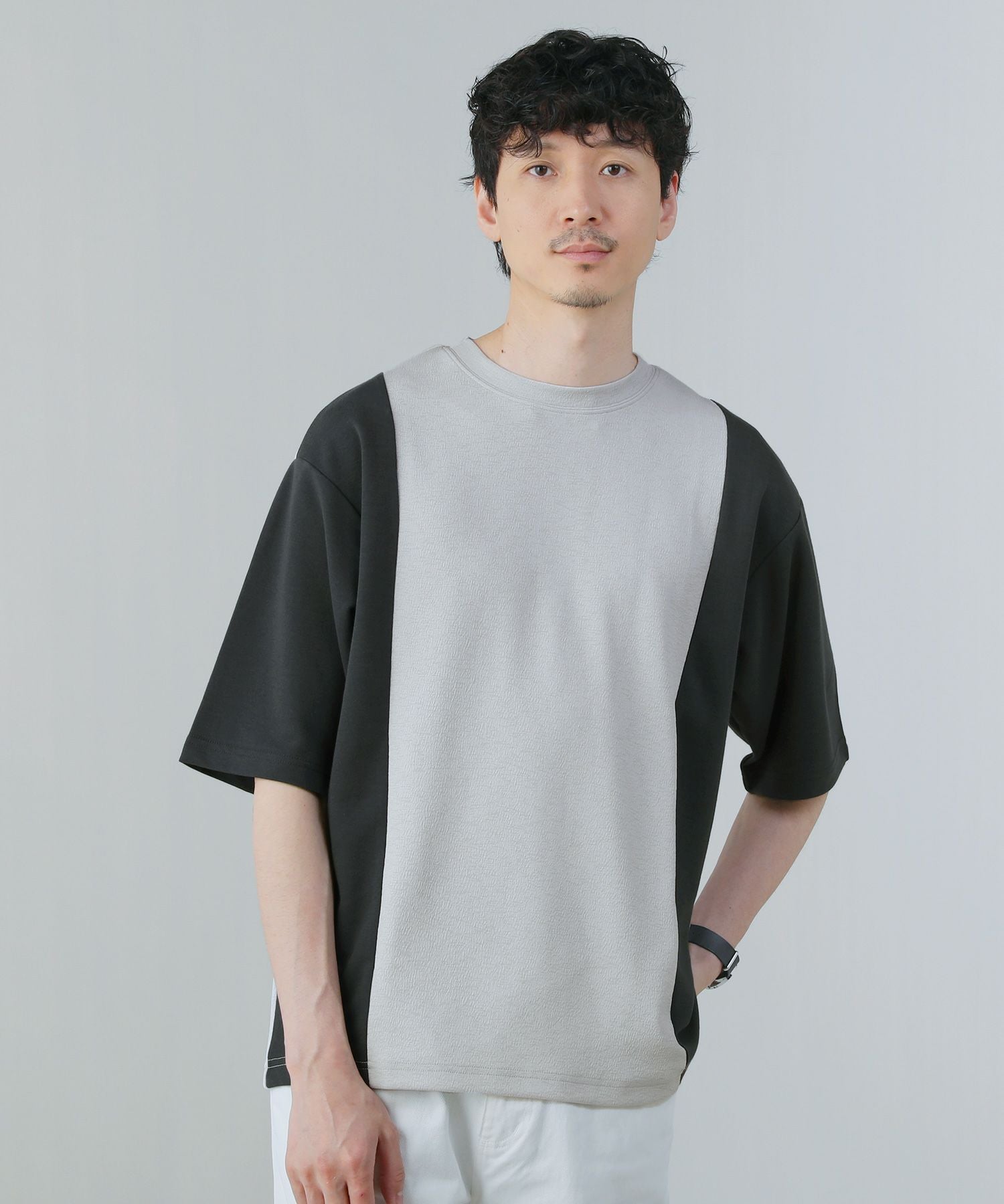 接触冷感】異素材配色切替半袖Tシャツ | 【公式】SPU スプ公式通販