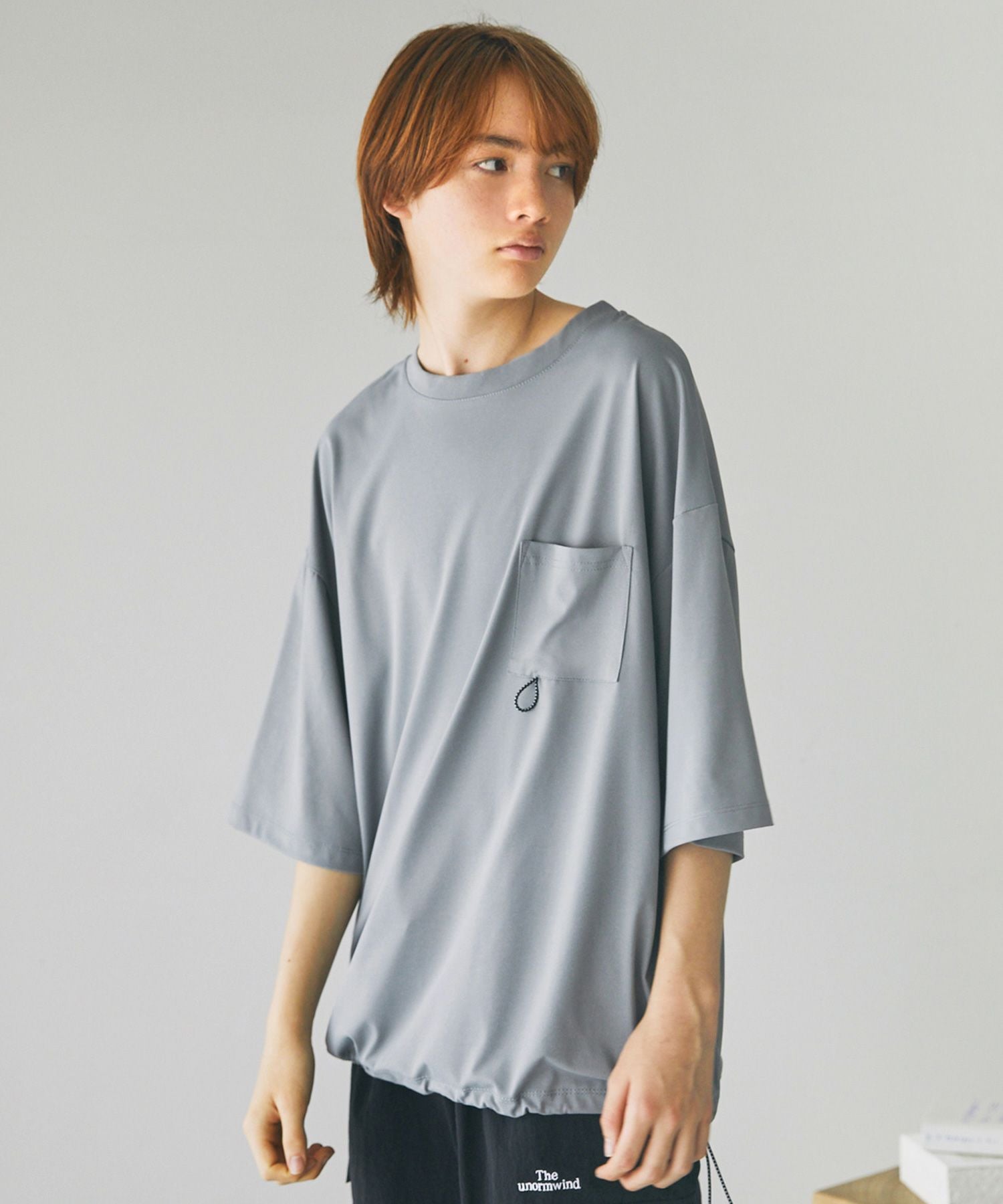 UVカット&ストレッチ ポリエステル天竺ビッグ半袖/5分袖Tシャツ ドロー