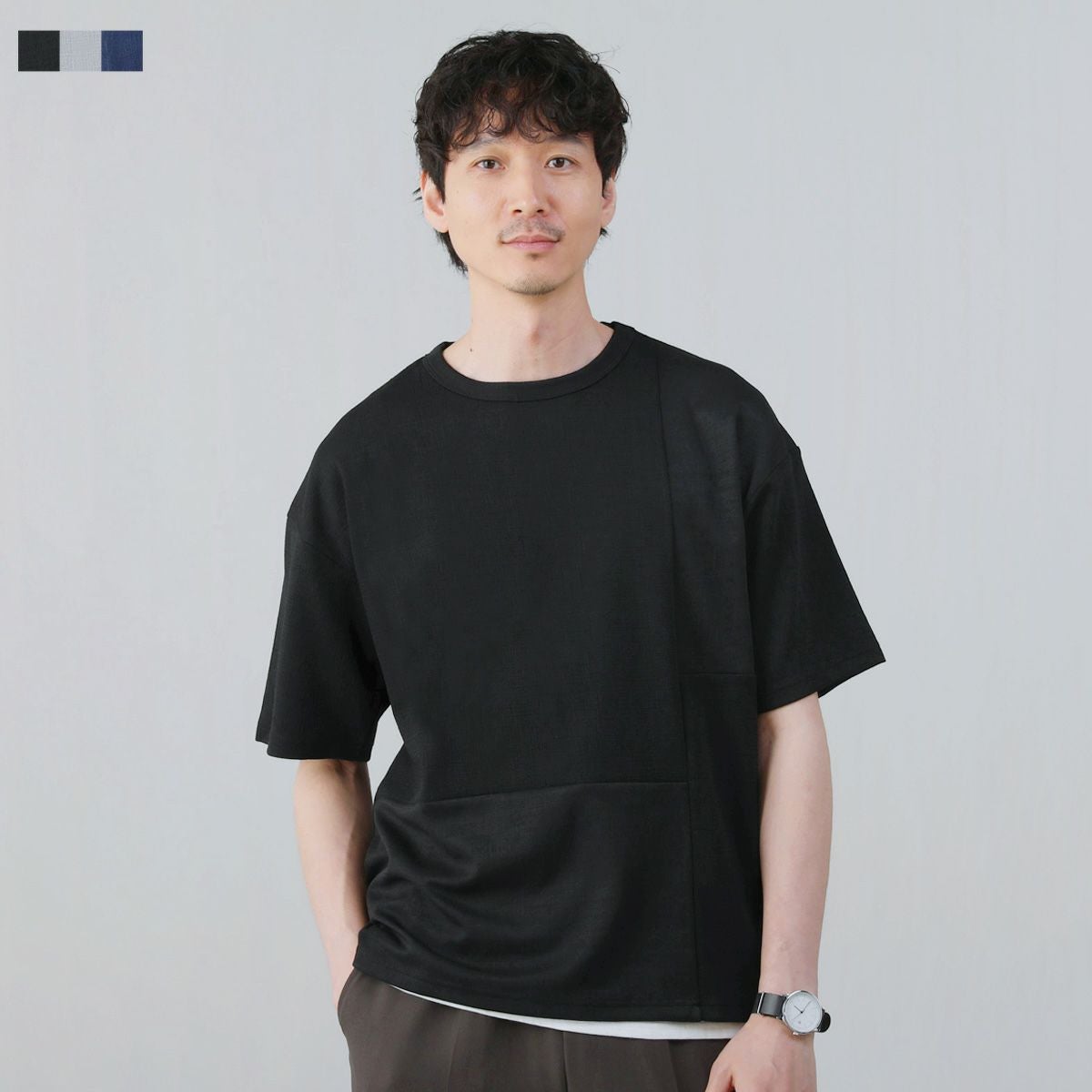 楊柳ジャガード 半袖共地裏表切り替えTシャツ | 【公式】SPU スプ公式