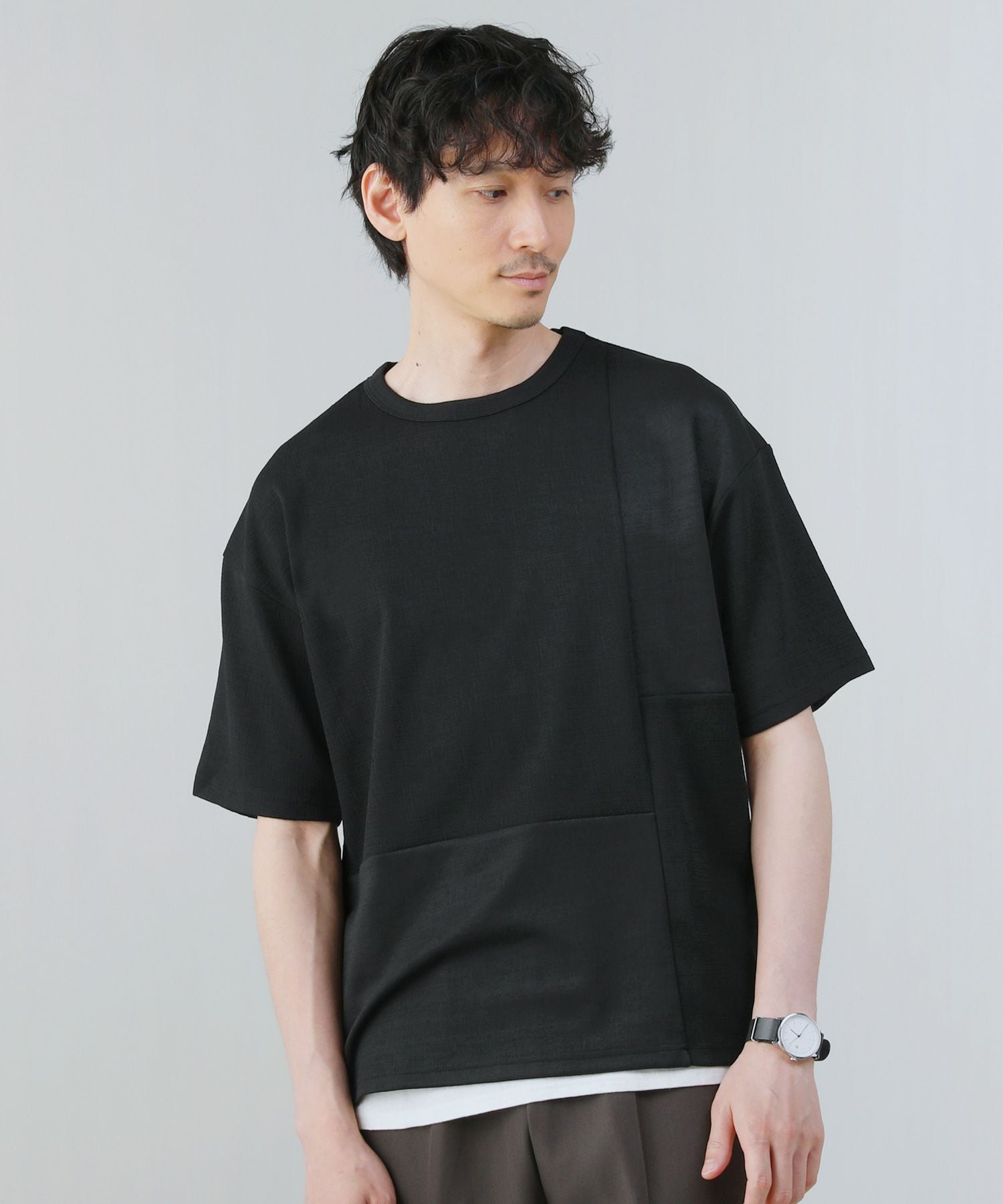 楊柳ジャガード 半袖共地裏表切り替えTシャツ | 【公式】SPU スプ公式