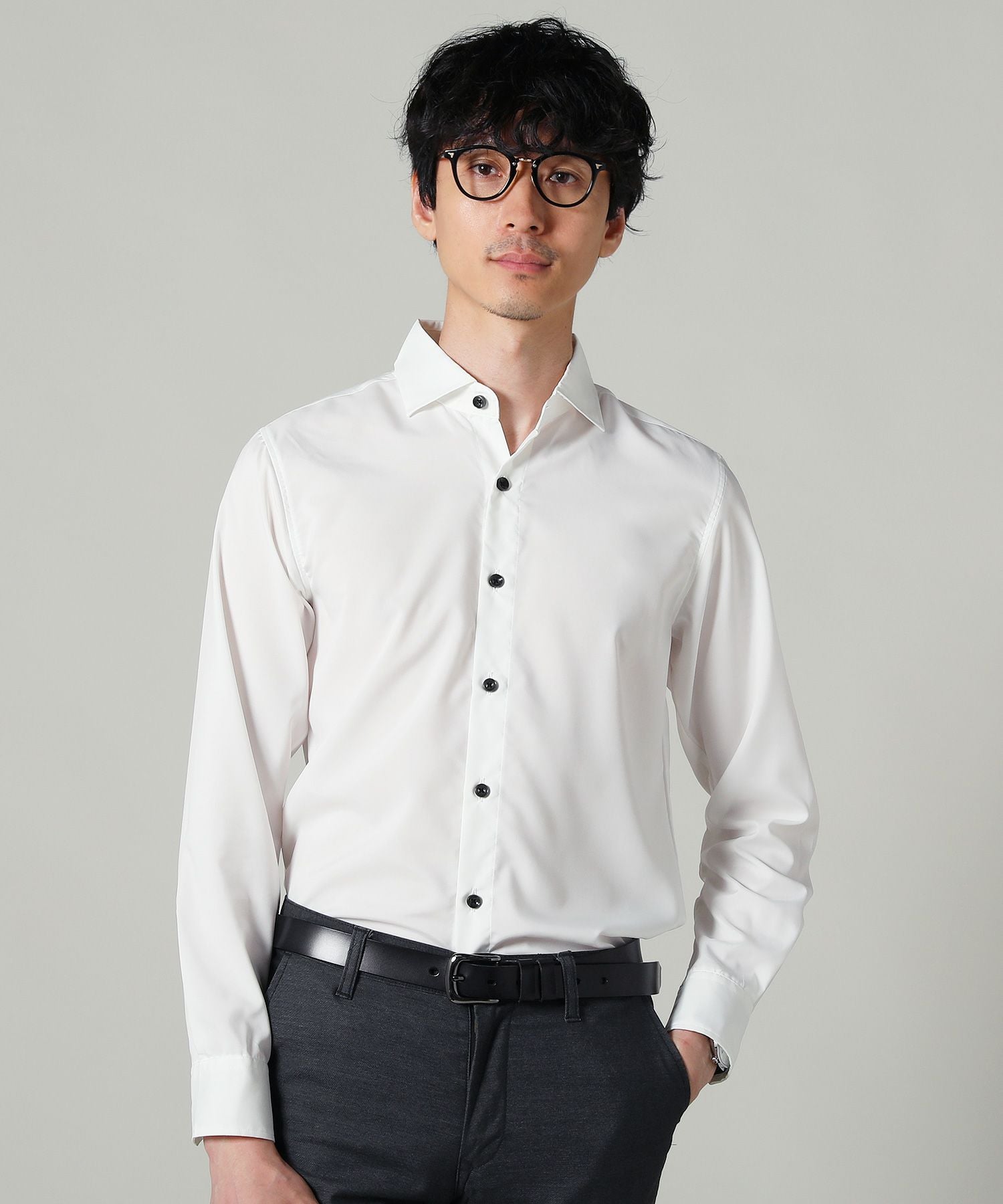 メール便対応】日本製接触冷感ホリゾンタルカラー長袖シャツ | 【公式