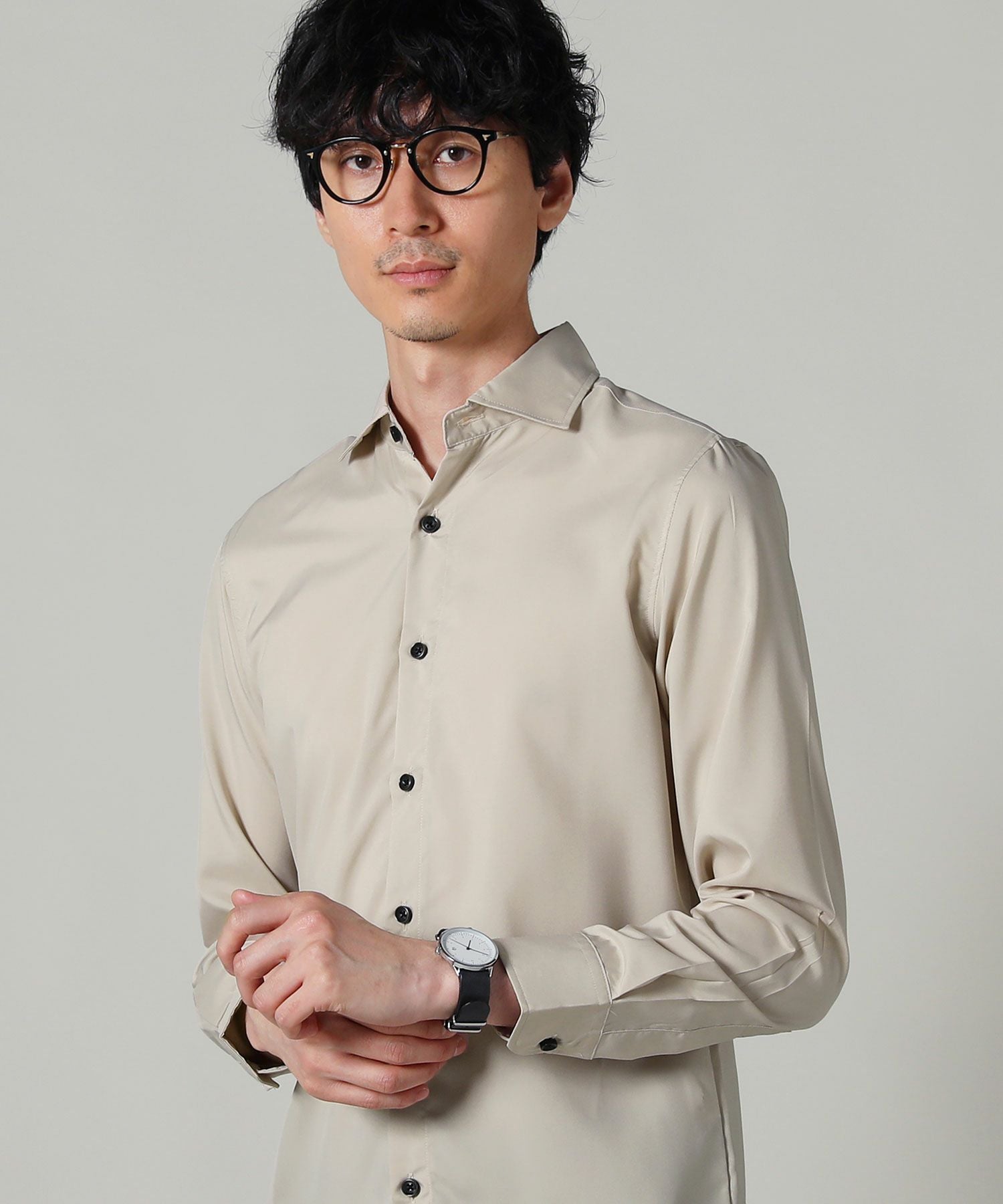 メール便対応】日本製接触冷感ホリゾンタルカラー長袖シャツ | 【公式