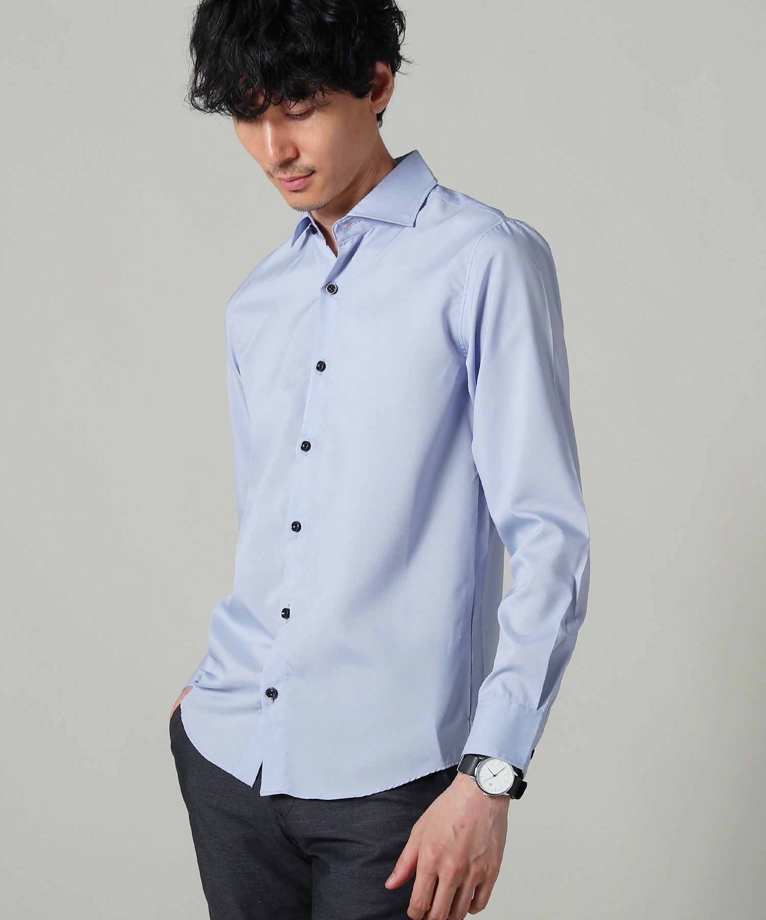 メール便対応】日本製接触冷感ホリゾンタルカラー長袖シャツ | 【公式