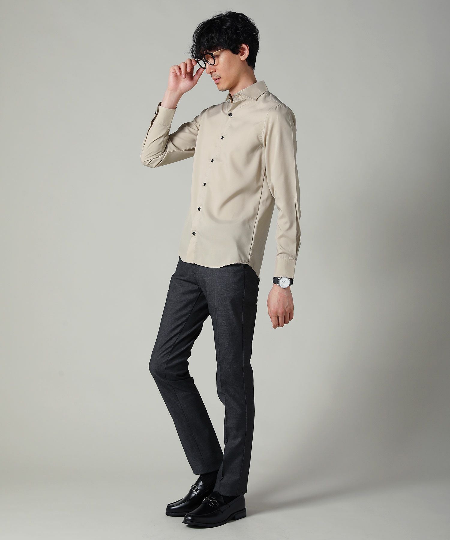 メール便対応】日本製接触冷感ホリゾンタルカラー長袖シャツ | 【公式