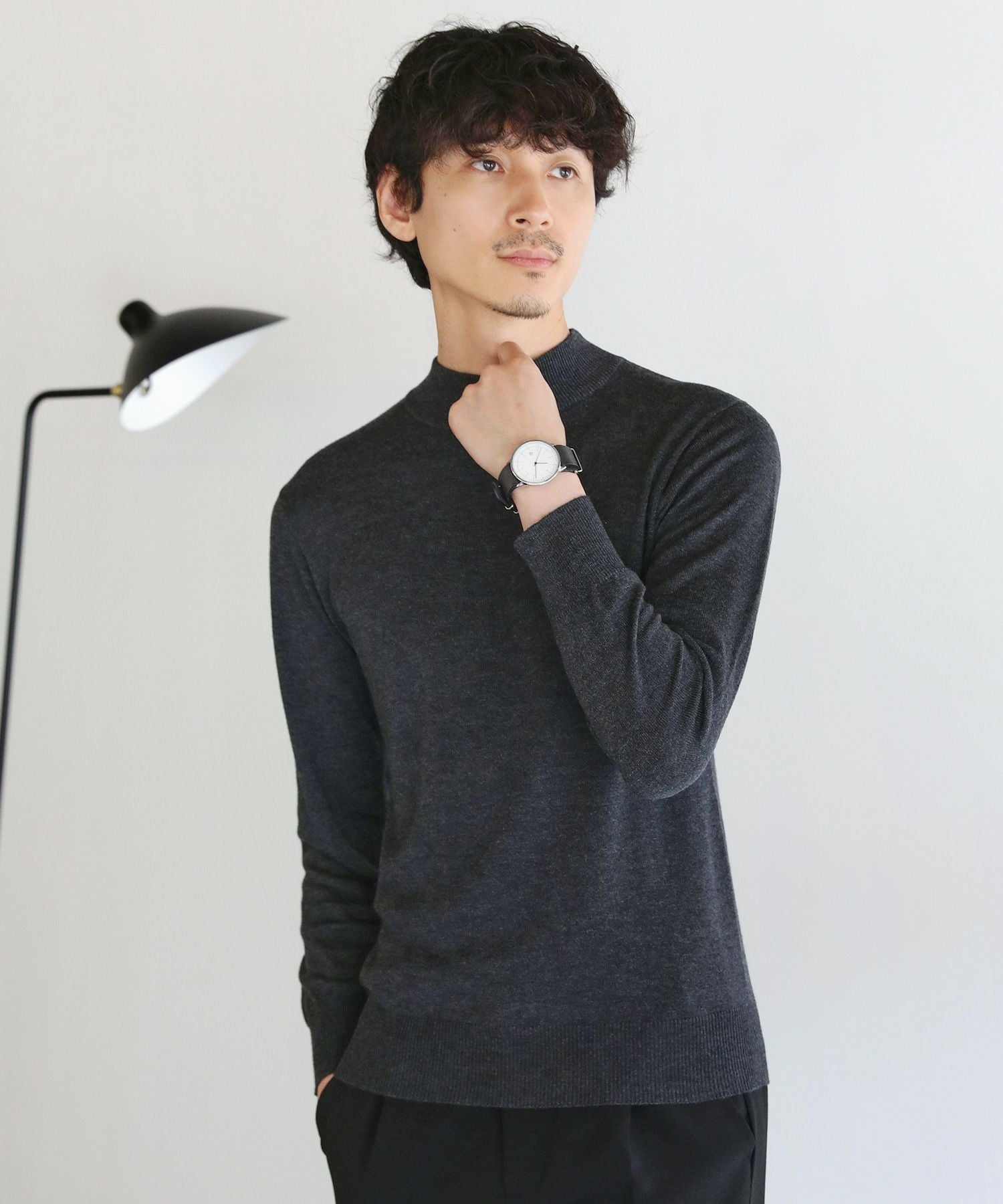 12Gウール混カシミヤタッチモックネックニット | 【公式】SPU スプ公式