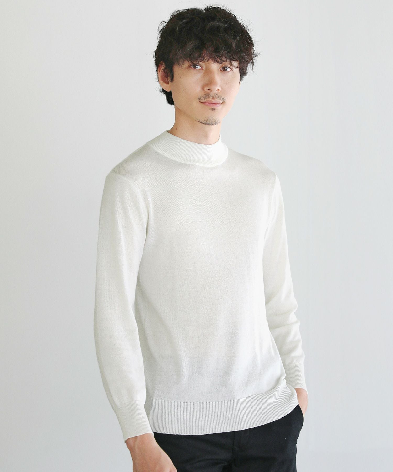12Gウール混カシミヤタッチモックネックニット | 【公式】SPU スプ公式