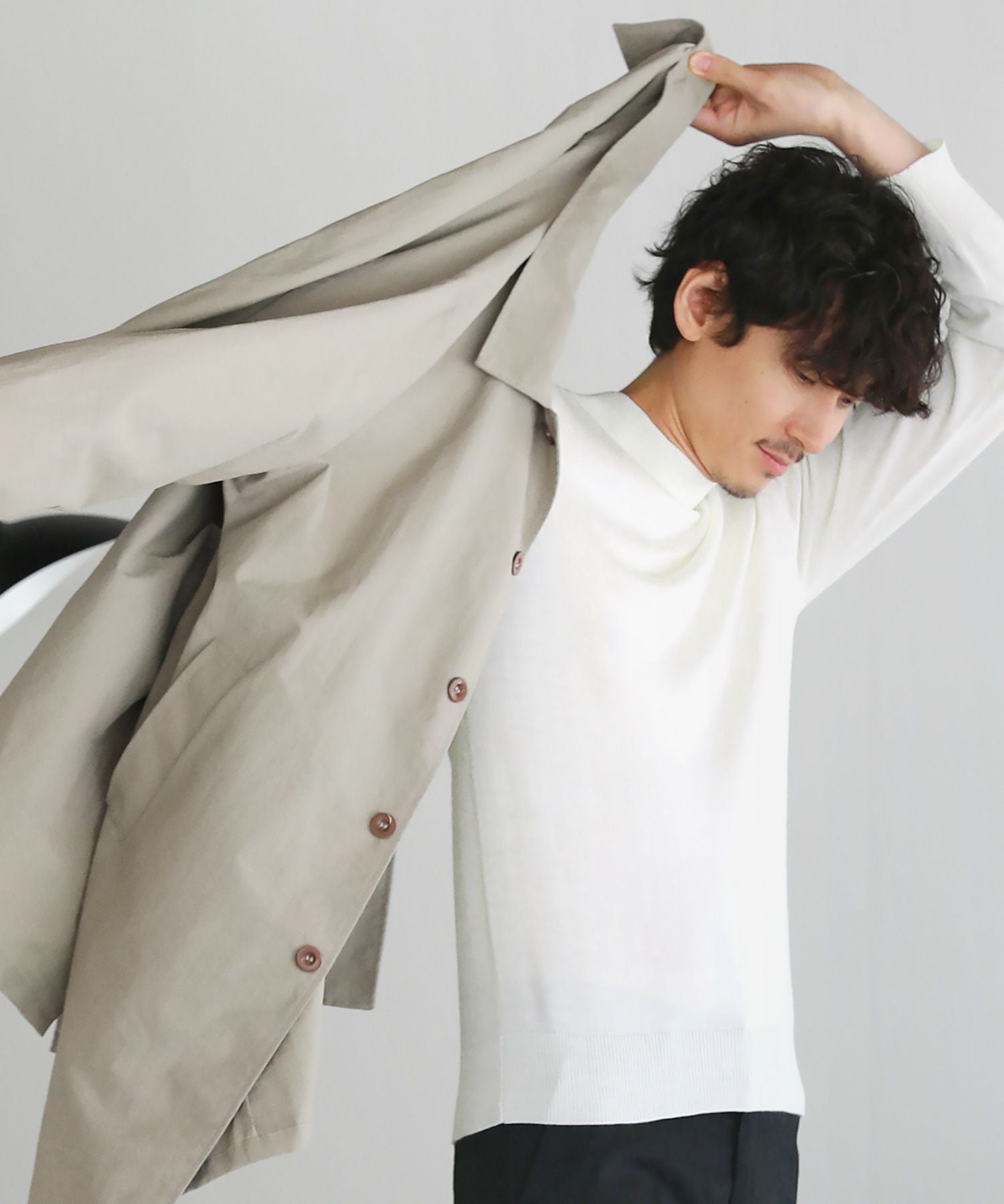 12Gウール混カシミヤタッチモックネックニット | 【公式】SPU スプ公式