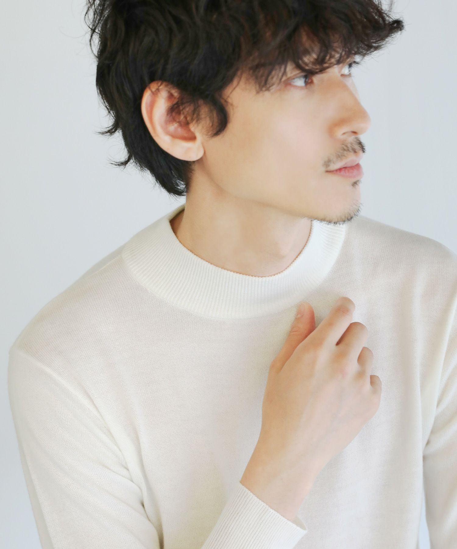 12Gウール混カシミヤタッチモックネックニット | 【公式】SPU スプ公式