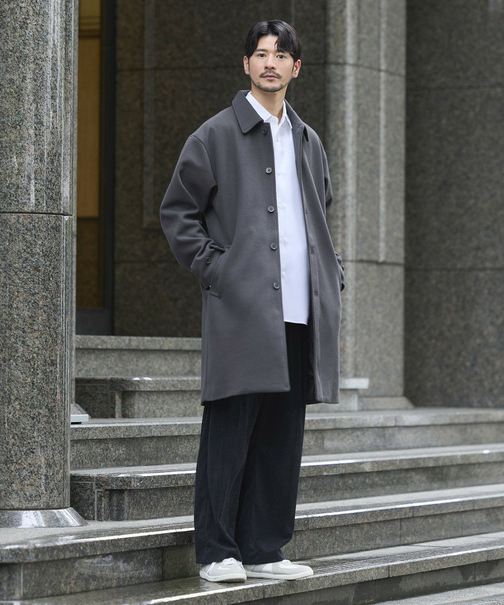 Curensology 2023AW メルトンステンカラーコート　グレー Curensology（カレンソロジー）の「Curensology(カレンソロジー