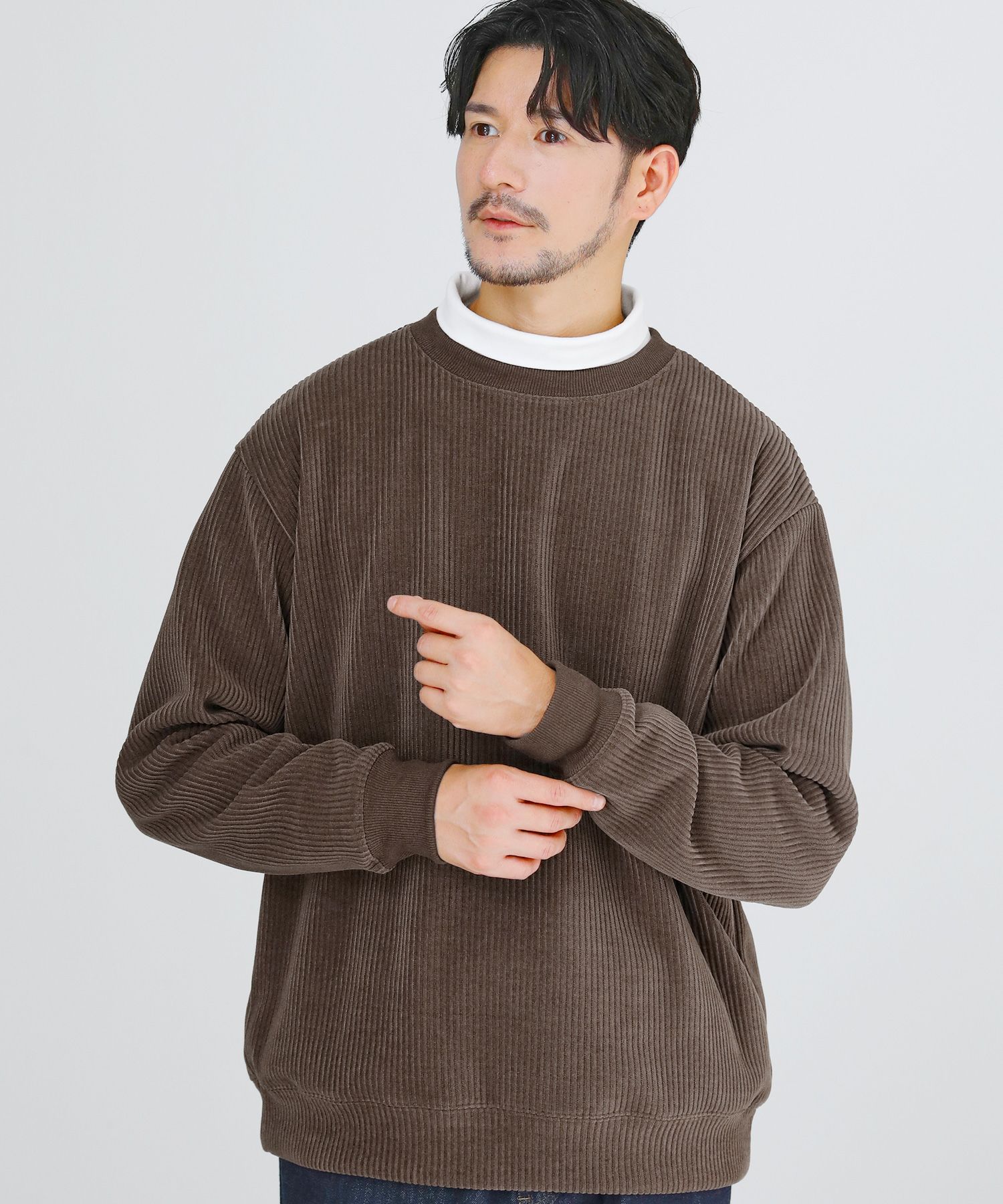 コーデュロイクルーネック長袖スウェット | 【公式】SPU スプ公式通販