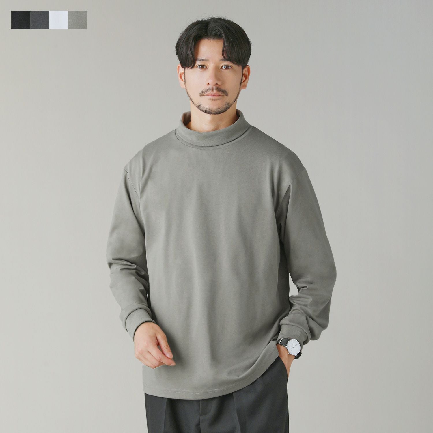 アニエスベー定番 コットン素材タートルネックカットソー agnes b.（アニエスベー） ニット セーター J155 TS コットン