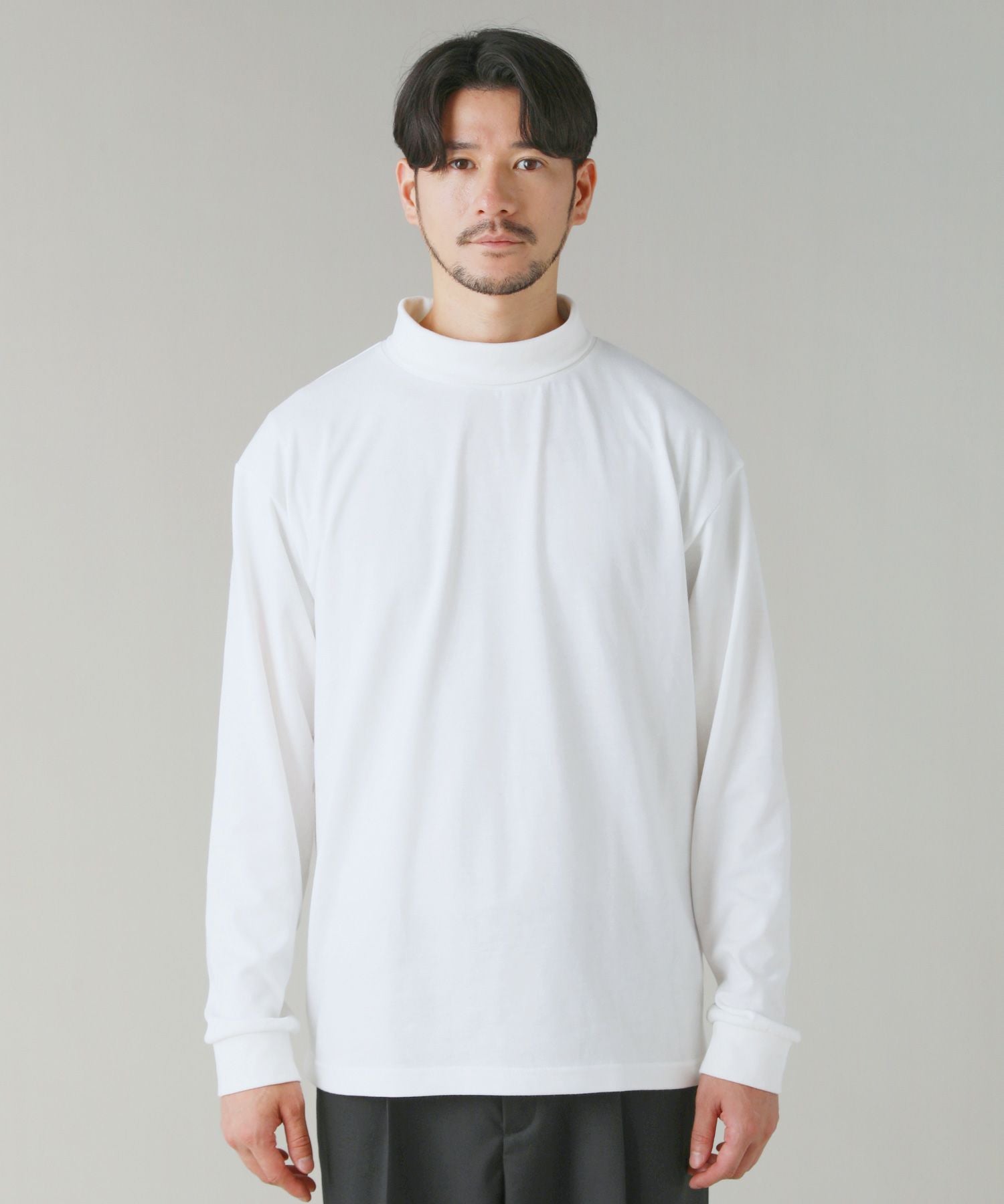 【ホワイト】トリコット長袖ハイネックカットソー <PERFORMANCE> (MENS) コットンポリエステルタートルネックカットソー | 【公式】SPU スプ