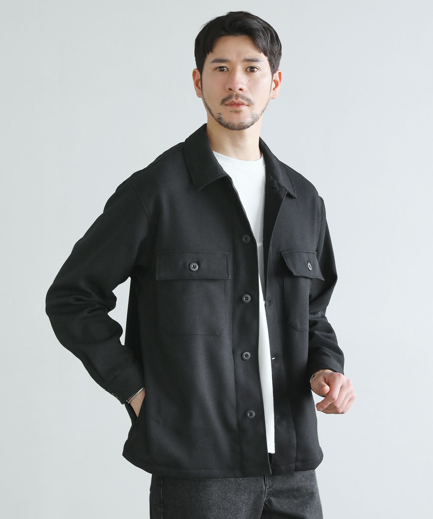 日本製LANATEC(R)LEI ウーリーカルゼストレッチソフトシャツジャケット