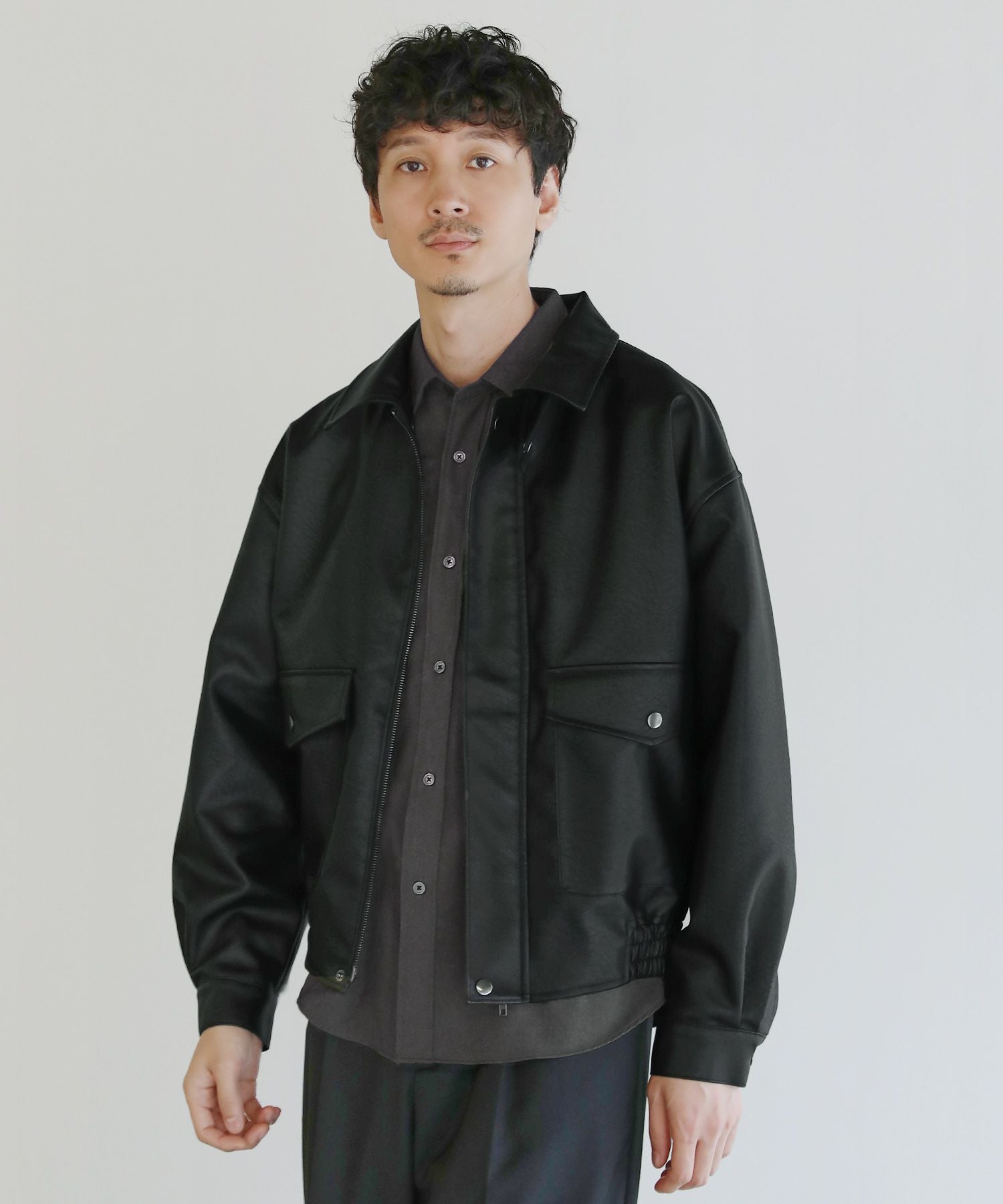 ヴィンテージ加工PUレザーA-2ショートブルゾン | 【公式】SPU スプ公式