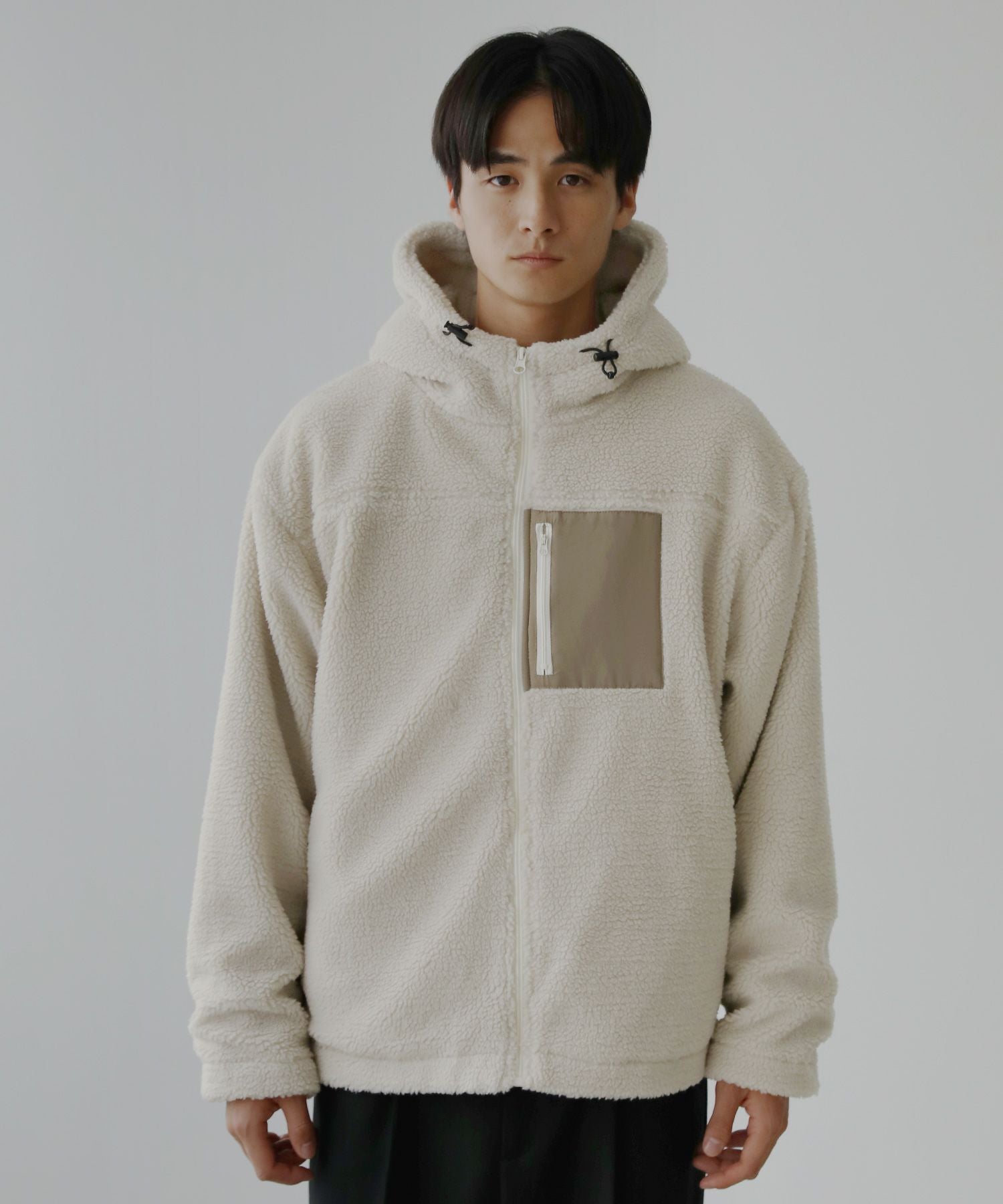 ウォッシャブルシープボアフリース裏地付きフードブルゾン | 【公式