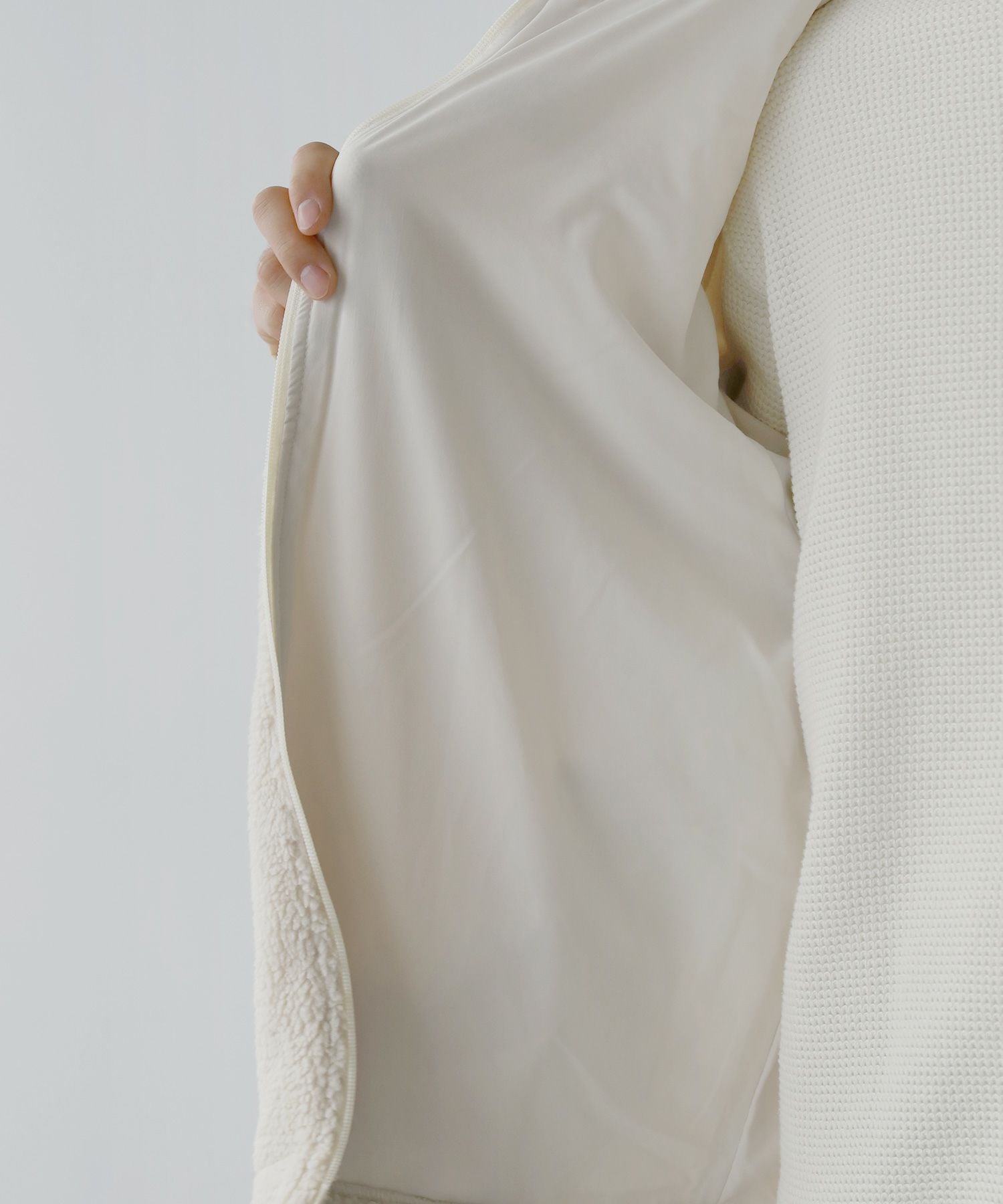 ウォッシャブルシープボアフリース裏地付きフードブルゾン | 【公式