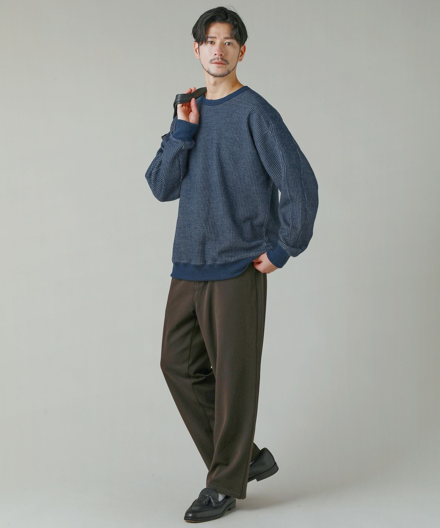 journal standard luxe ワッフル クルーネックプルオーバー 日本製ウールビックワッフル クルーネック長袖ニットソー | 【公式