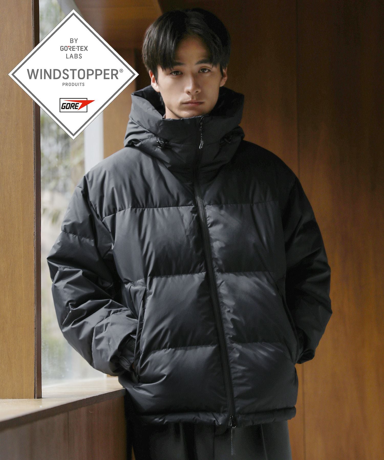 ヴァニラ　ダウン・フェザー　ジャケット WINDSTOPPER(R) PRODUCTS by GORE-TEX LABS キルティングダウン