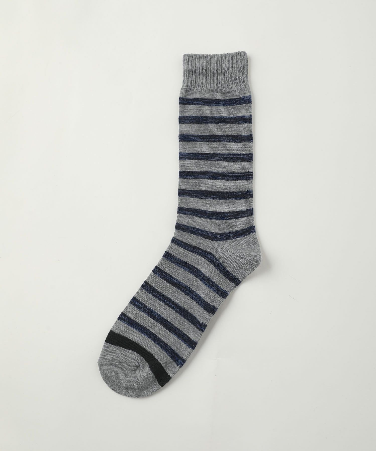 バラエティークルーソックス/ウールアーガイル/太ボーダー/杢パイル/細