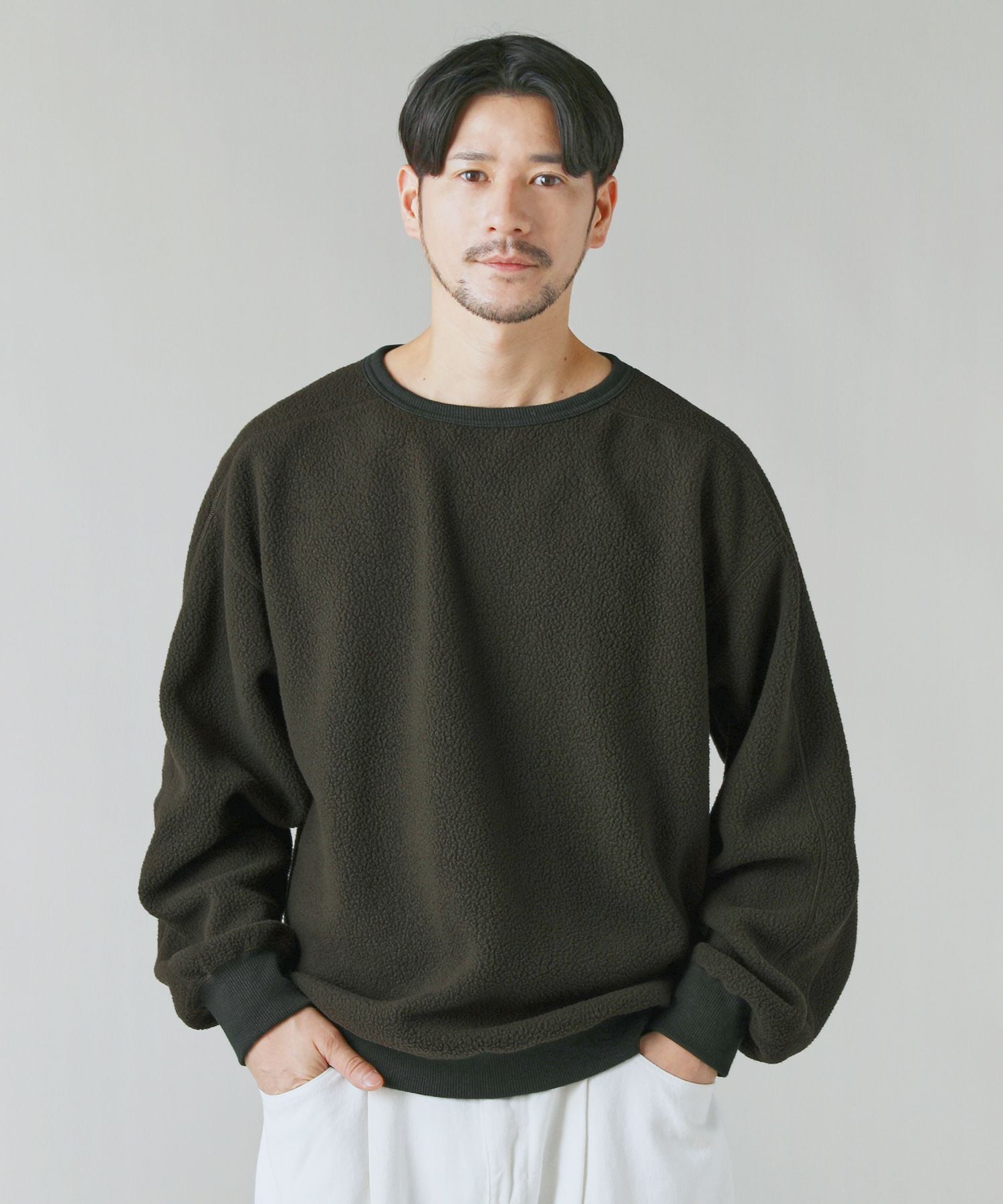 日本製POLARTEC(R)（ポーラテック）”Thermal Pro”ボアクルーネックプル
