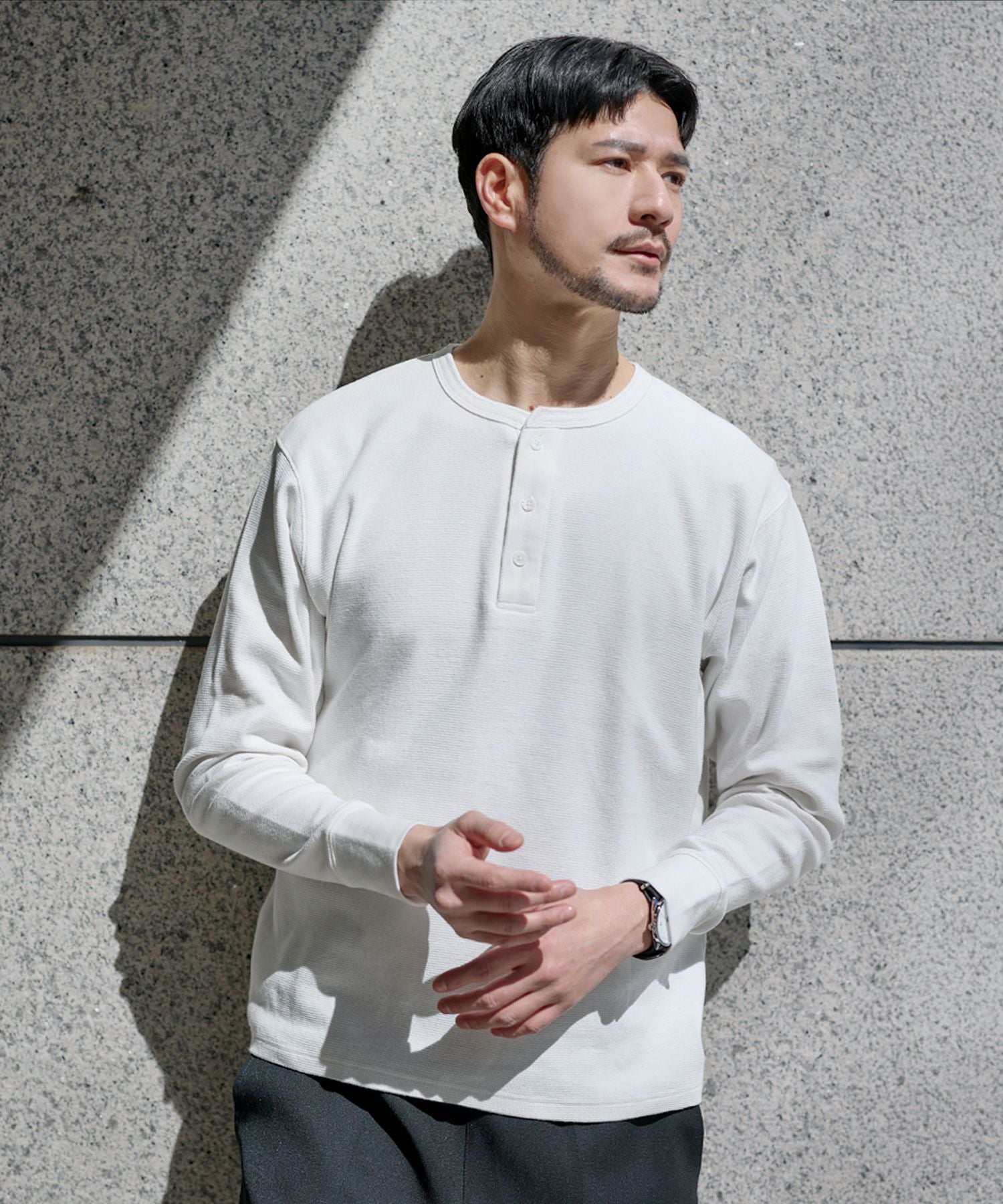 スパンフライス長袖ヘンリーネックカットソー | 【公式】SPU スプ公式