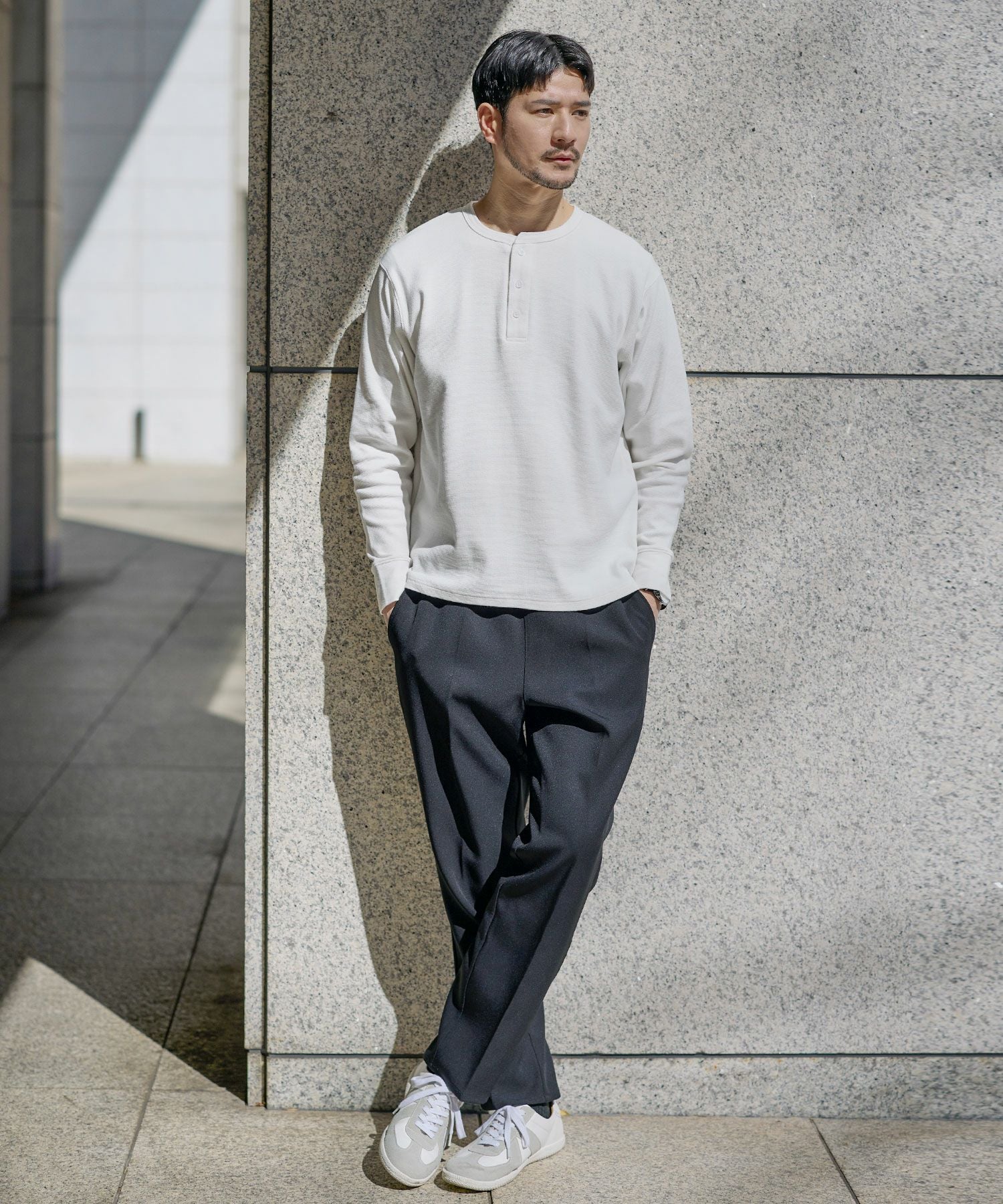 スパンフライス長袖ヘンリーネックカットソー | 【公式】SPU スプ公式