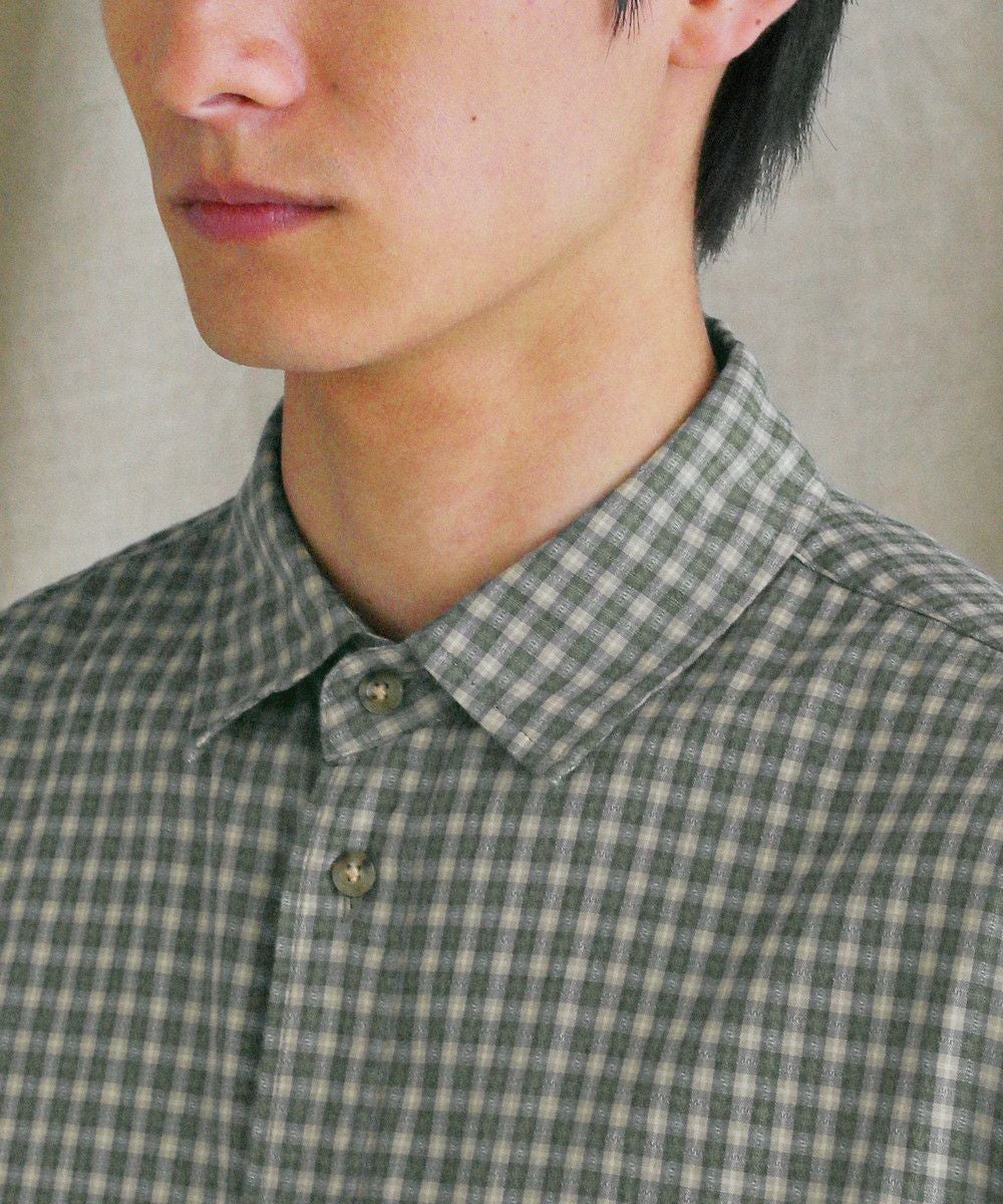 日本製播州織ドビーミニチェックボクシーAライン半袖シャツ | 【公式
