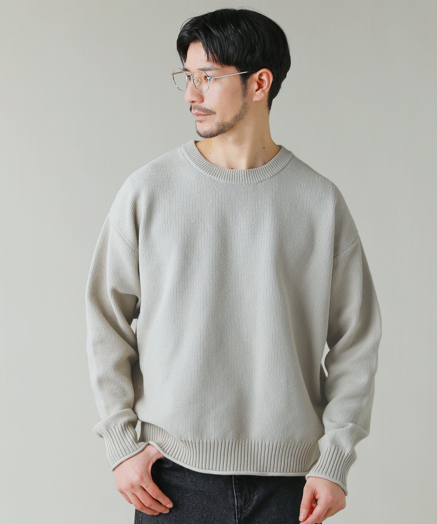 リラックスフィット鹿の子編みクルーネックニット | 【公式】SPU スプ