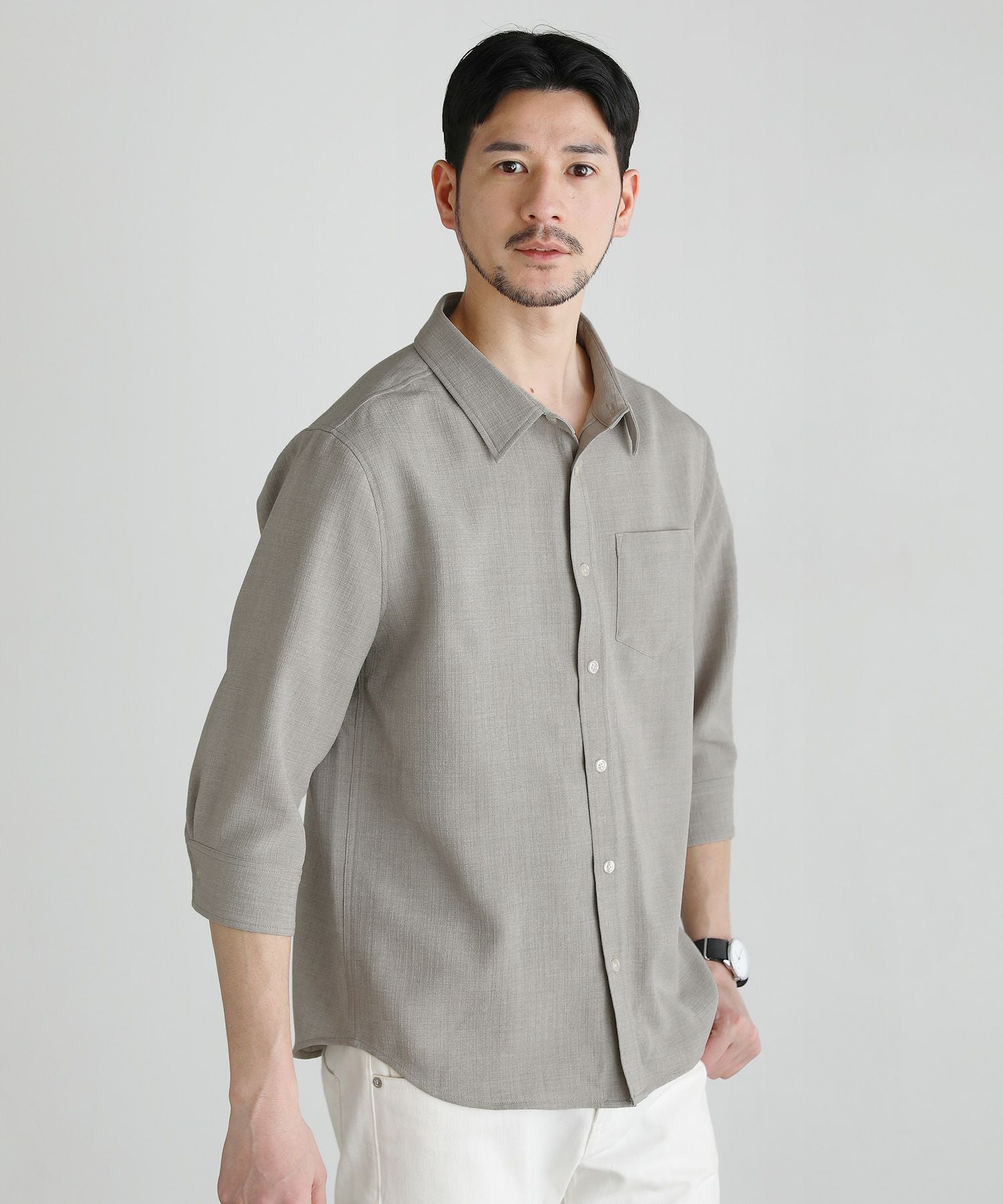 Dime 吸汗速乾 半袖シャツ グレー LAKOLE｜【吸水速乾】DRYレギュラーシャツ半袖 | Rakuten Fashion(楽天
