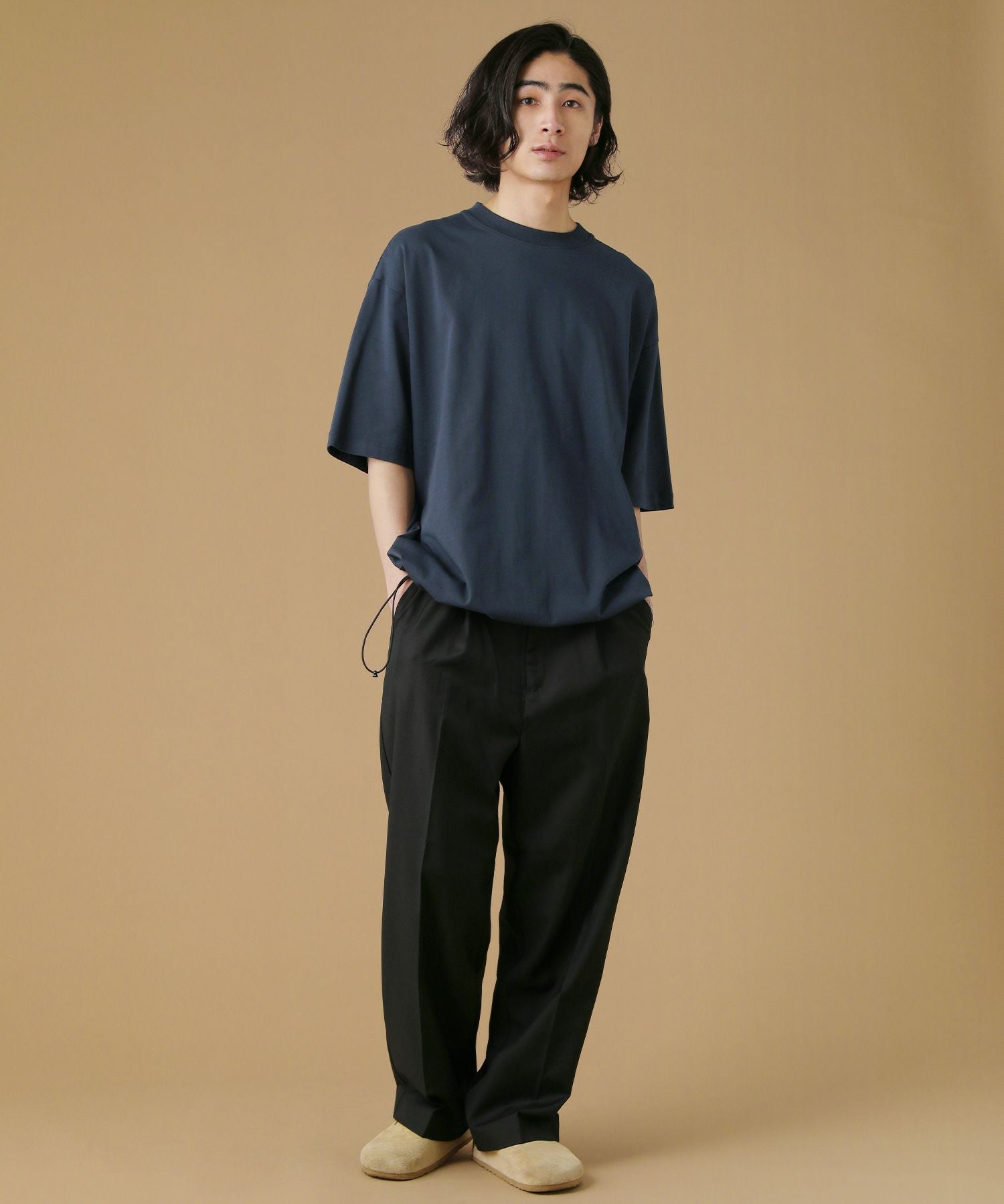 ダブルヤーンドローストリングオーバーサイズ半袖Tシャツ | 【公式