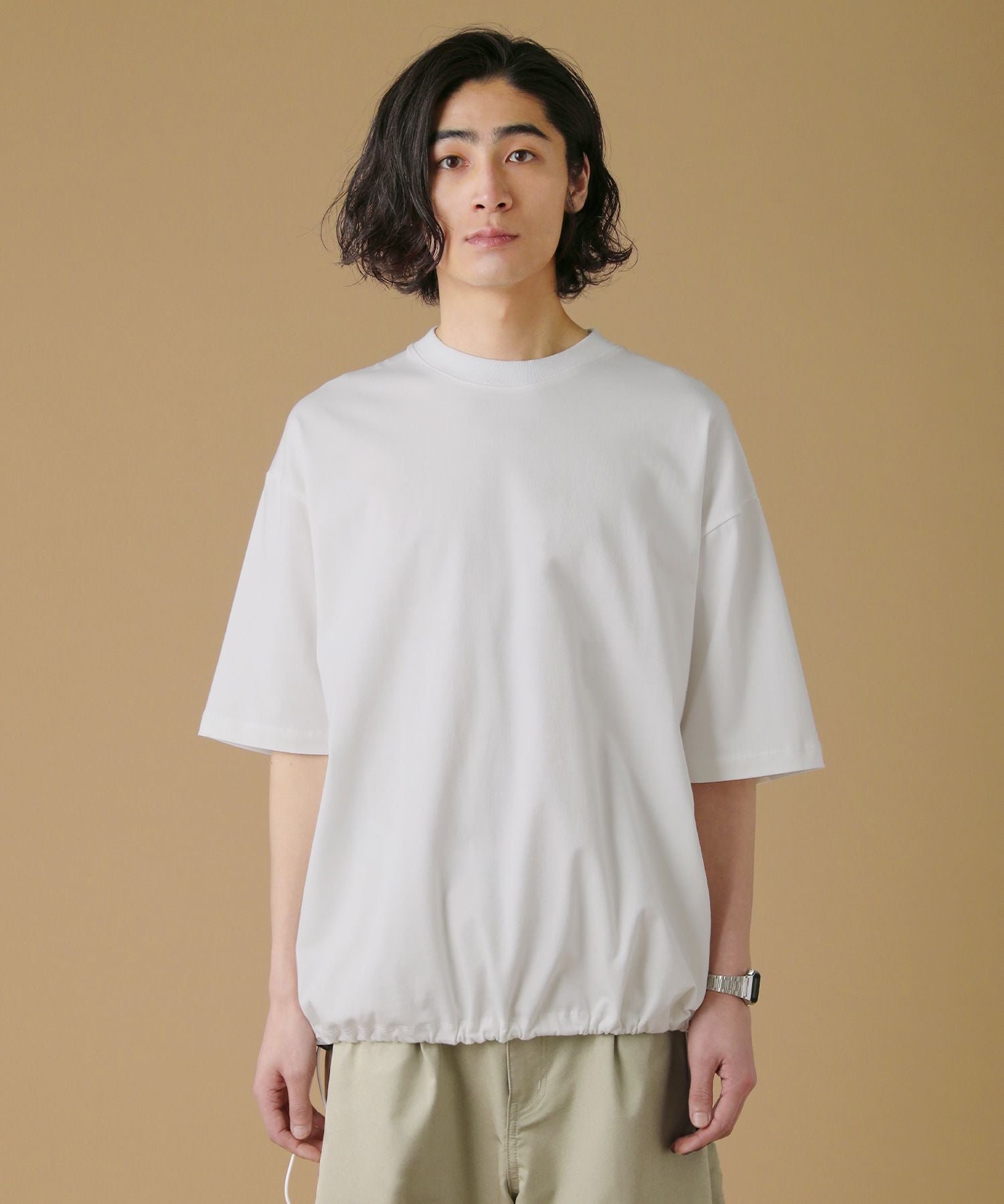 ダブルヤーンドローストリングオーバーサイズ半袖Tシャツ | 【公式