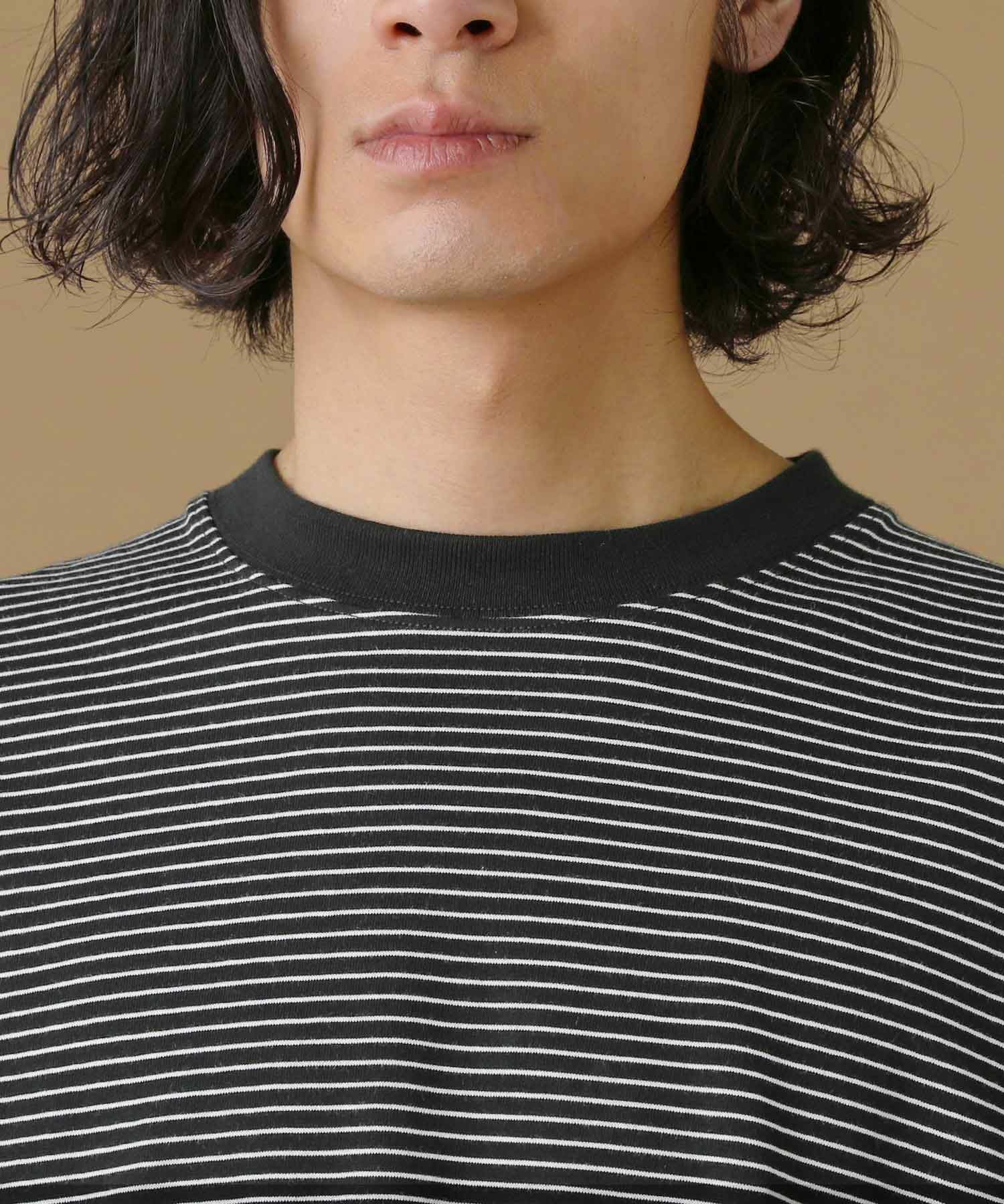 マイクロボーダードローストリングオーバーサイズ半袖Tシャツ | 【公式