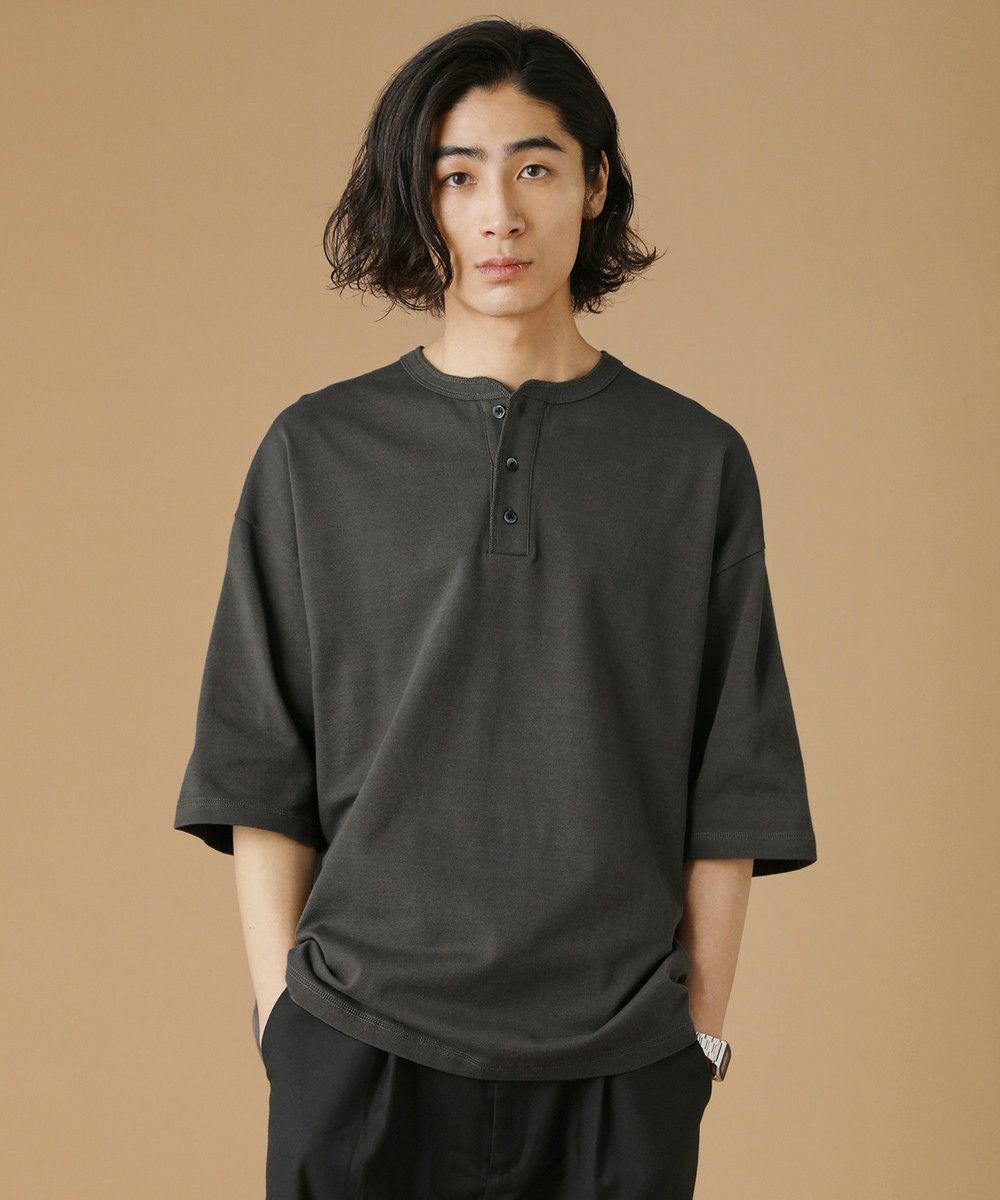 40/2 モスステッチヘンリーネックオーバーサイズ半袖Tシャツ | 【公式