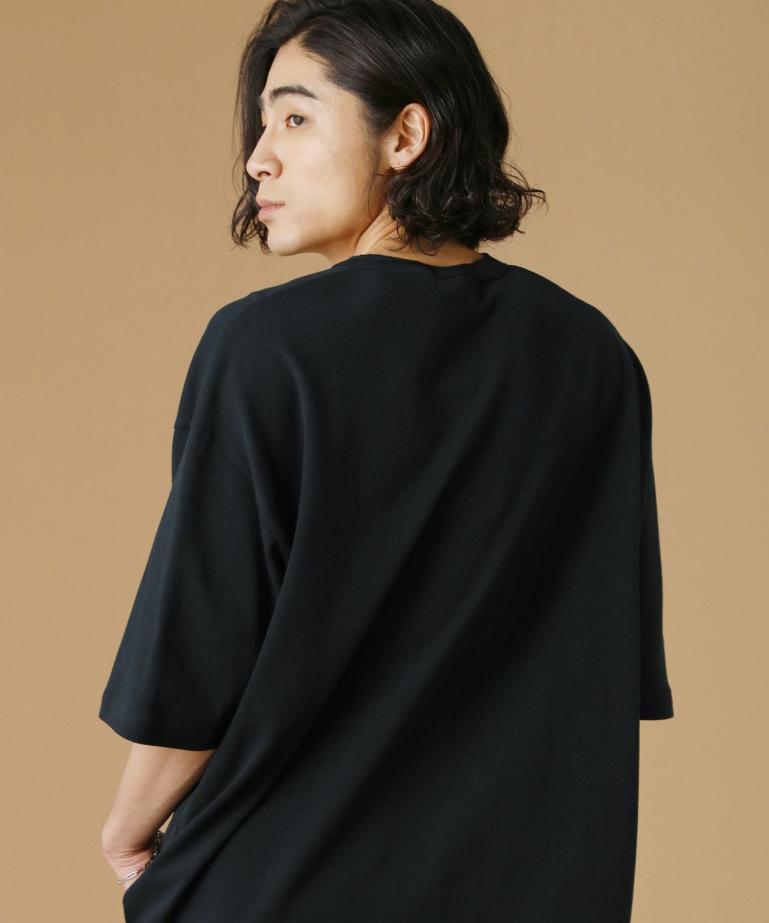 40/2 モスステッチヘンリーネックオーバーサイズ半袖Tシャツ | 【公式