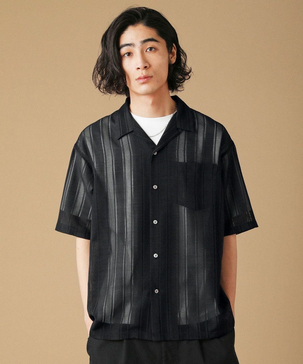 LARDINI オープンカラー半袖シャツ ブラック　Sサイズ レノクロスオープンカラー半袖シャツ | 【公式】SPU スプ公式通販