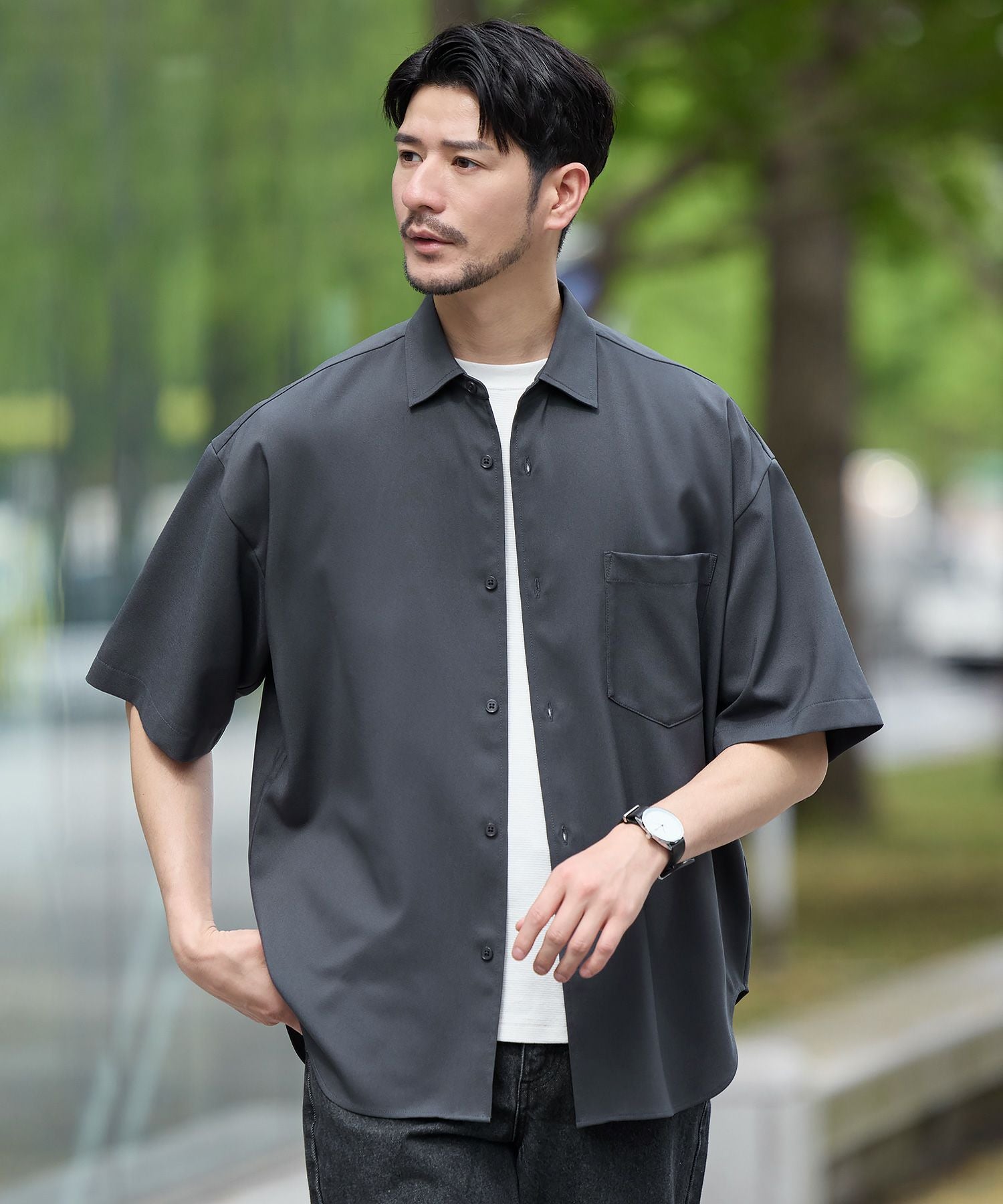 防シワレギュラーカラーベーシック半袖シャツ | 【公式】SPU スプ公式