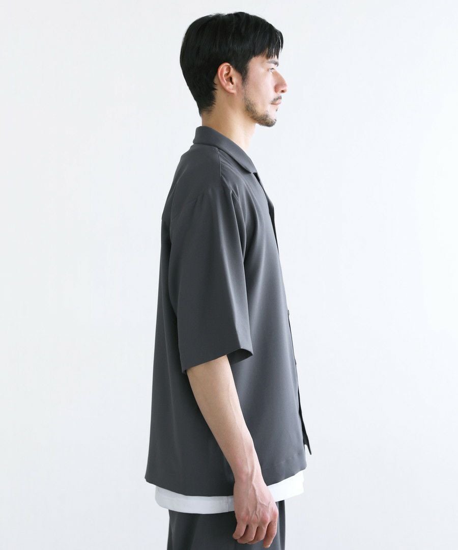セットアップ 3点セット】防シワ接触冷感リラックスワイドシャツ+天竺