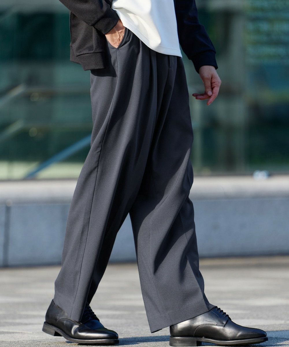 防シワ・ストレッチ/セミワイドシルエットワンタックセンタープレス