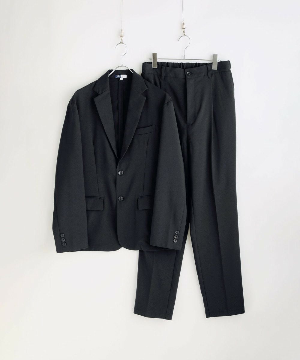 防シワ シングルテーラード＆イージースリムパンツ セットアップ