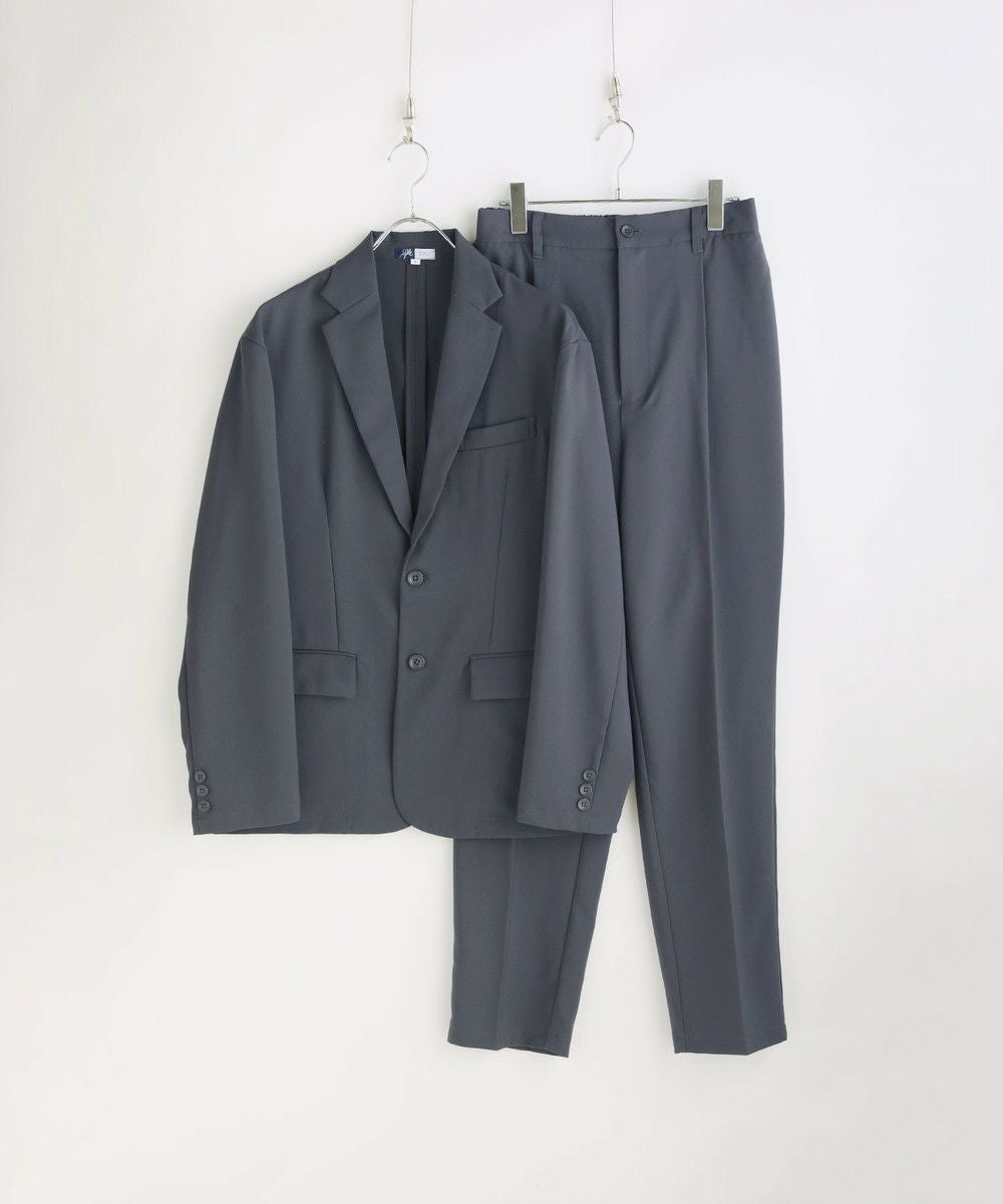 防シワ シングルテーラード＆イージースリムパンツ セットアップ