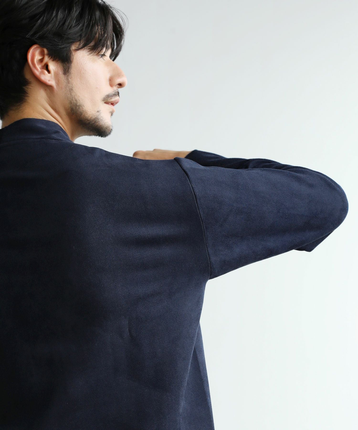 セットアップ 2点セット】ピーチスキンポンチノーカラーカーディガン