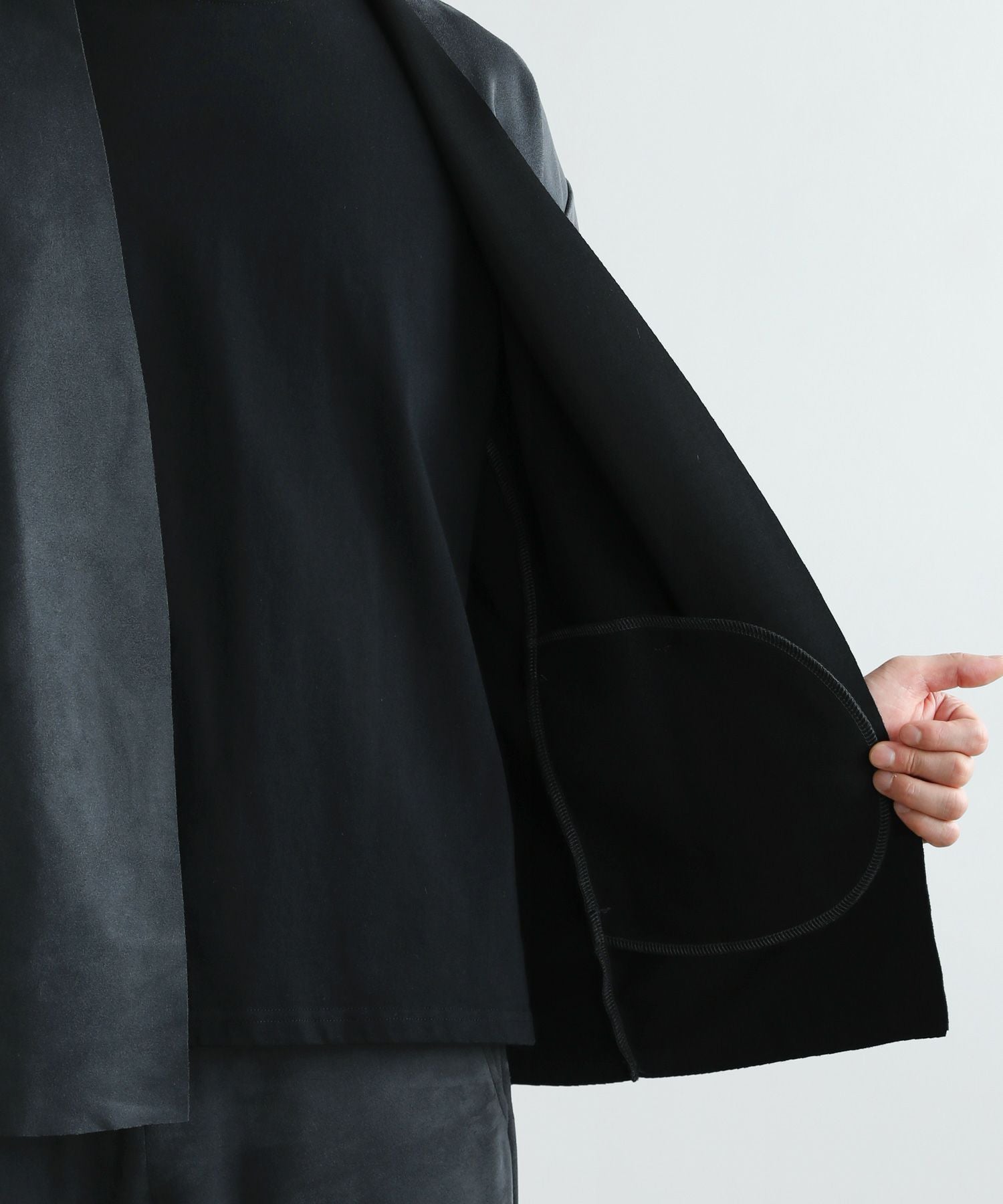 セットアップ 2点セット】ピーチスキンポンチノーカラーカーディガン