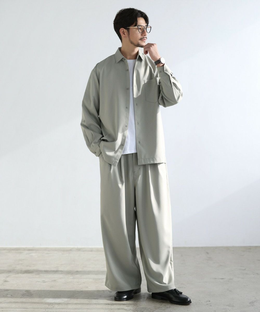 セットアップ 3点セット】防シワリラクシングシャツ+天竺Tシャツ+2