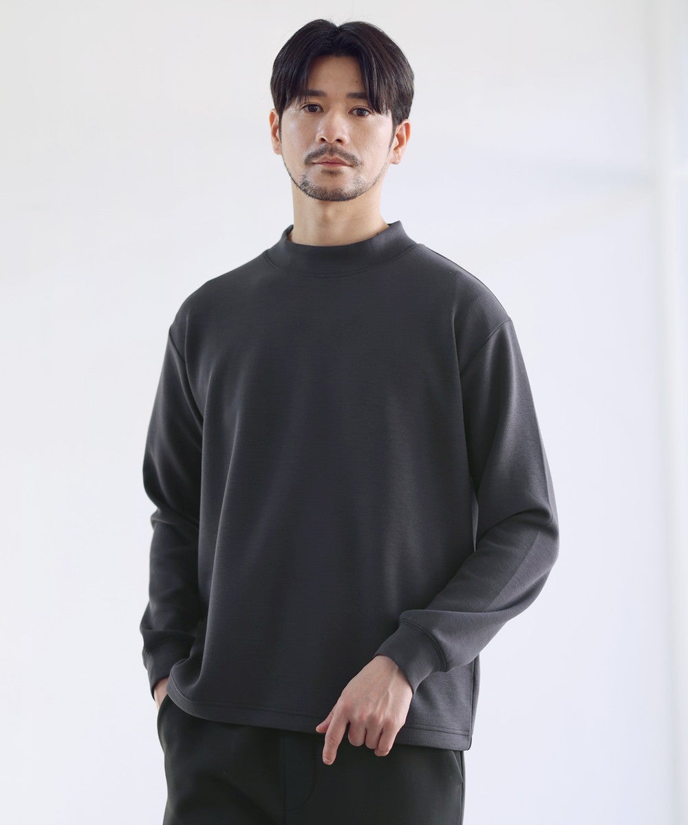 抗ピリング・防シワ・ウォッシャブル ハイポンチ長袖モックネック