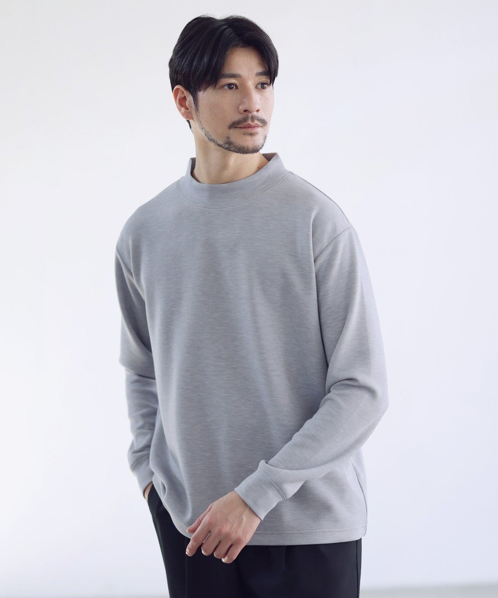 抗ピリング・防シワ・ウォッシャブル ハイポンチ長袖モックネック