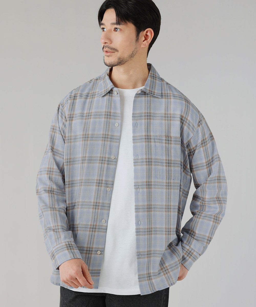 SUPREME オンブレチェック 長袖シャツ 刺繍ロゴ グレー L. オンブレチェックワンナップカラー長袖シャツ | 【公式】SPU スプ公式